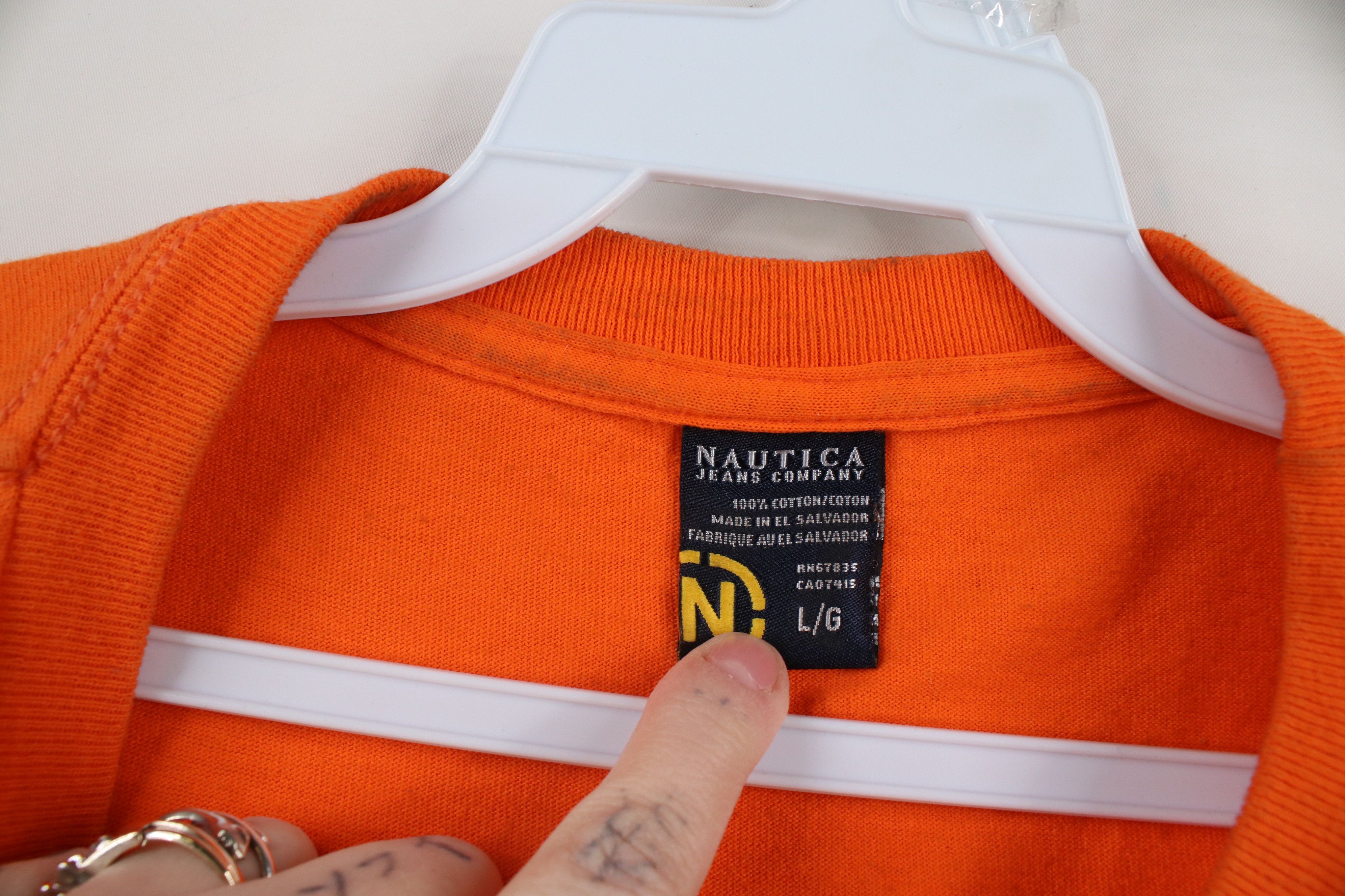 Nautica × Vintage Vintage 90s Nautica Spell Out Big Logo Short Sleeve T-Shirt Size US L / EU 52-54 / 3 - 8 Thumbnail