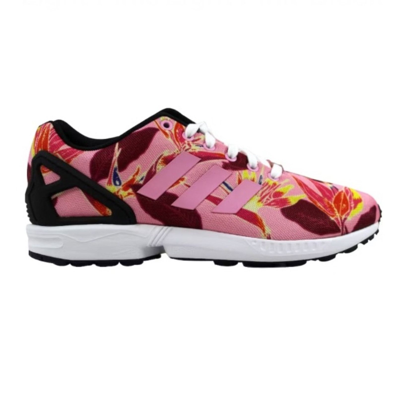 Adidas adidas Pink Floral ZX Flux Sneakers Size US 13 / EU 46 - 1 Thumbnail