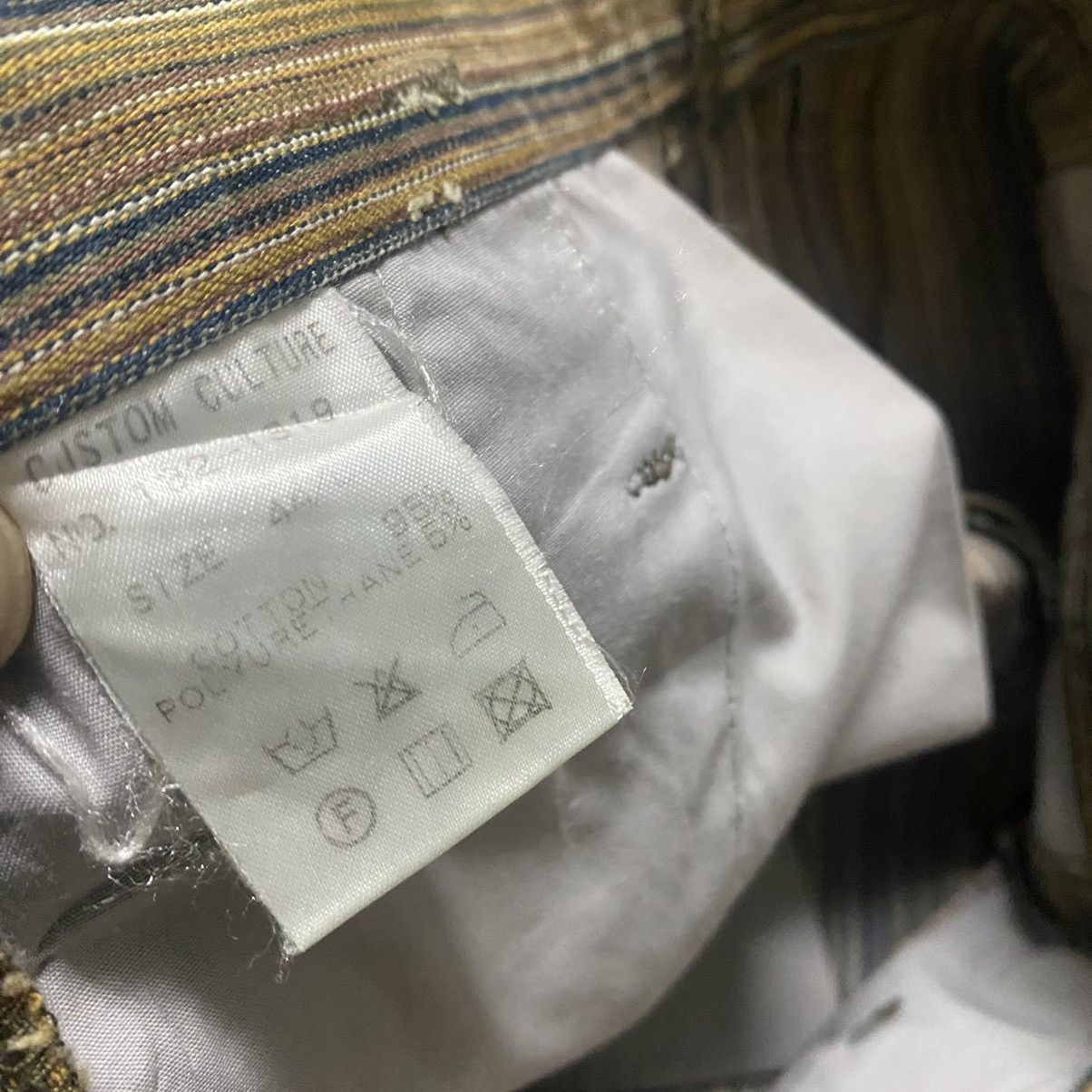 Japanese Brand CUSTOM CULTURE PinStriped Denim Flare Jeans Size US 30 / EU 46 - 20 Thumbnail