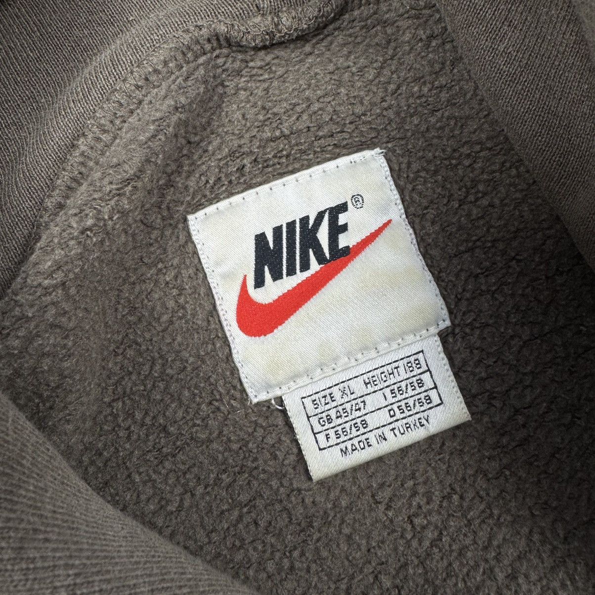 Nike × Vintage Vintage Nike 90s Swoosh Brown Oversized Hoodie Size US XL / EU 56 / 4 - 9 Thumbnail