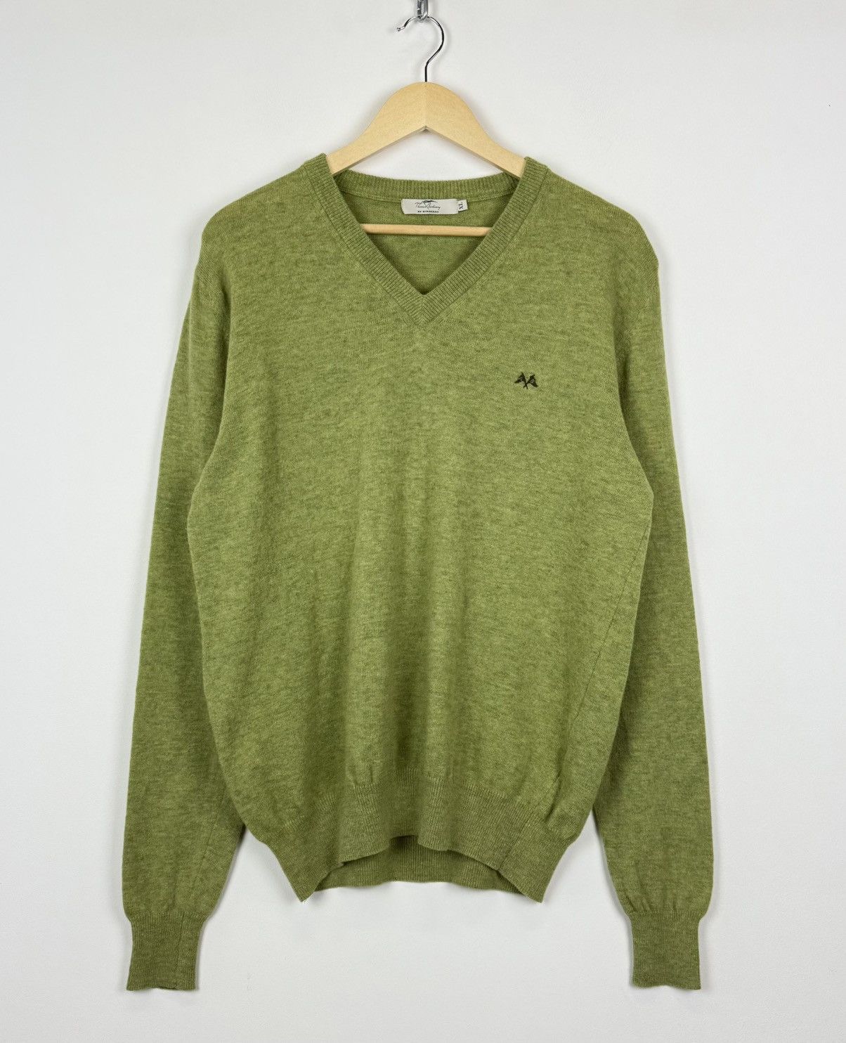 Burberry Thomas Burberry V-neck Jumper Sweater Long Sleeve Wool Nylon Size US XL / EU 56 / 4 - 1 Thumbnail