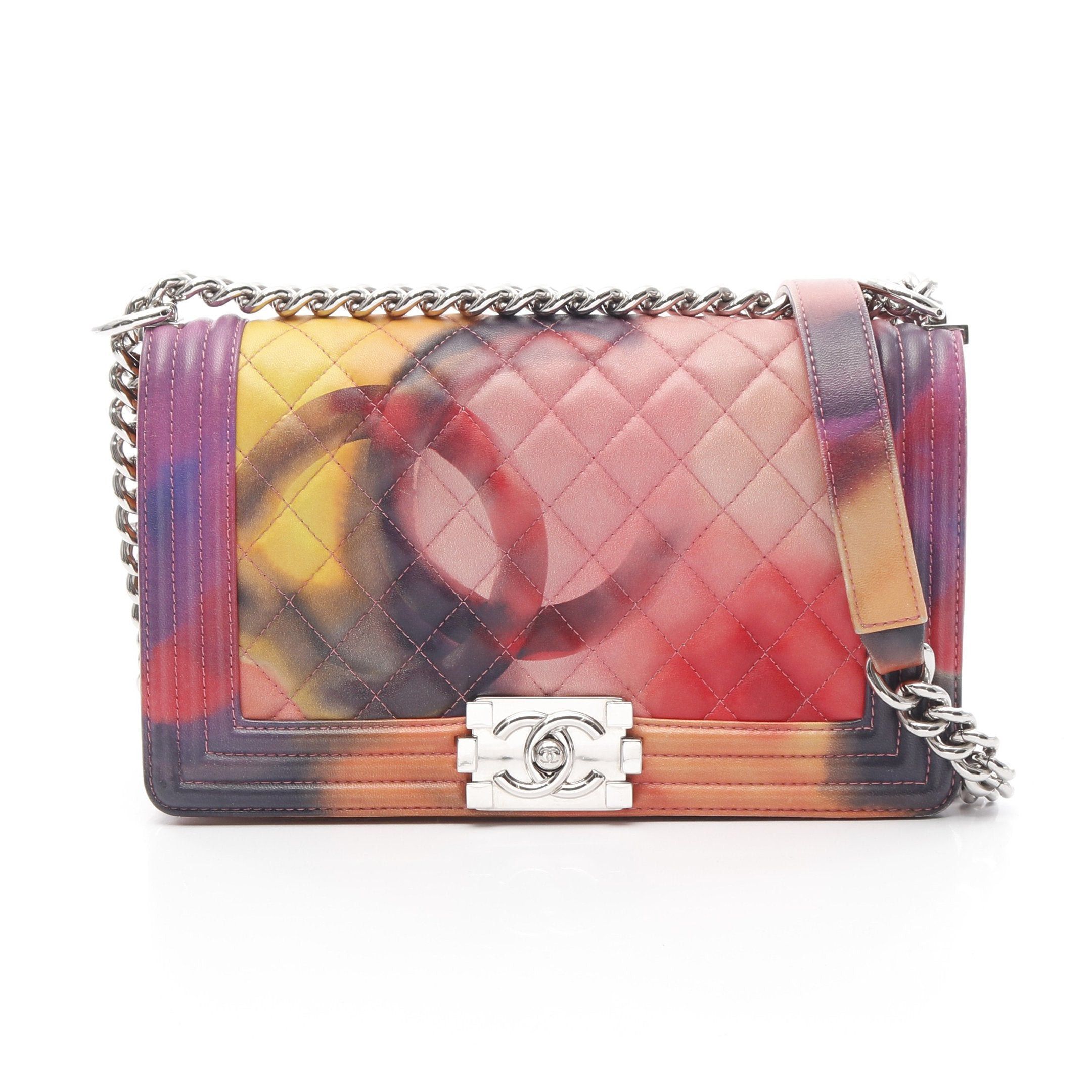 Chanel Chanel Boy Chanel Matelasse Coco Mark Chain Shoulder Bag Lambskin Pink Multicolor Silver Hardware Size ONE SIZE - 1 Thumbnail