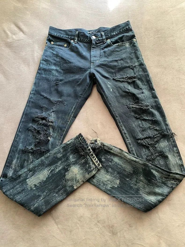Saint Laurent Paris Saint Laurent Distressed Denim Jeans. Size US 30 / EU 46 - 2 Thumbnail