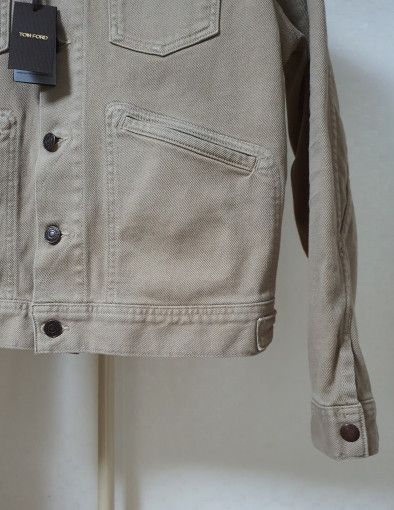Tom Ford o1sm1stk0824 Icon Stretch Cotton Trucker Jacket Deep Beige Size US M / EU 48-50 / 2 - 3 Thumbnail