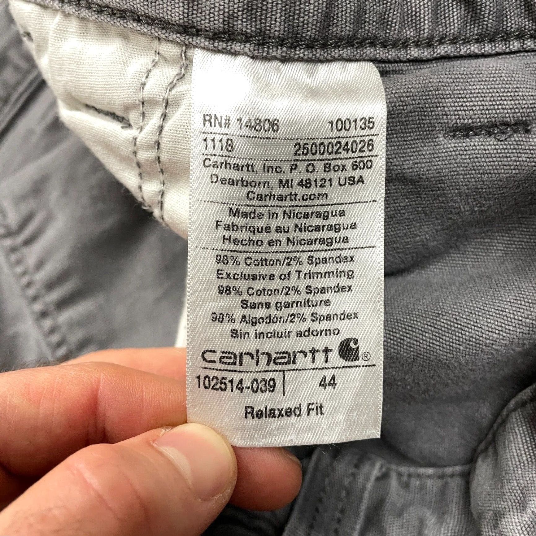 Carhartt VINTAGE Carhartt Relaxed Fit Chino Shorts Mens Gray 44x10 Outdoor Casual 44 Gray Carhartt Mens Shorts 90s Size US 44 / EU 60 - 7 Thumbnail