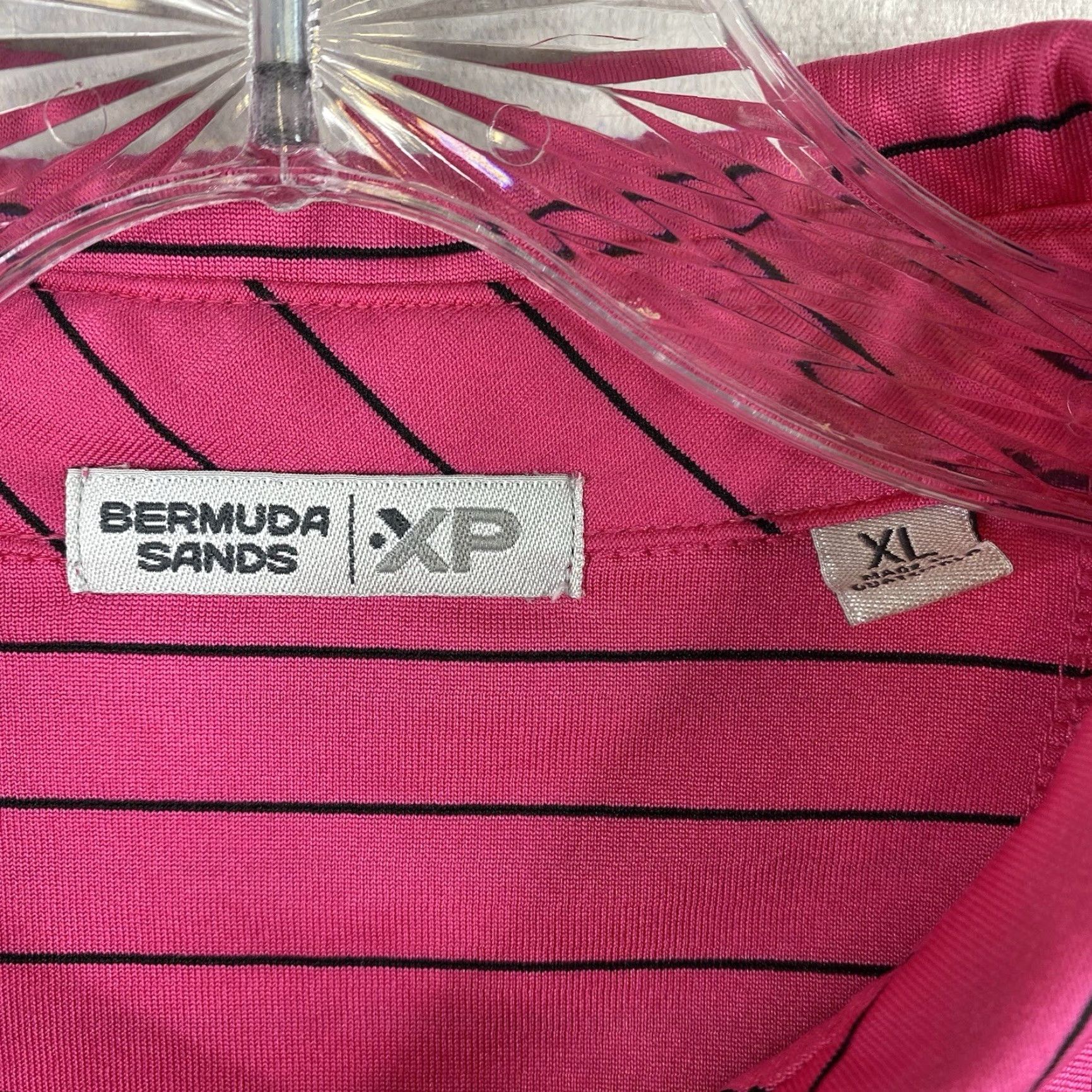 Vintage Polo Golf Bermuda Sands Shirt XL Pink Striped Short Sleeve Golf Polo Men’s Regular Fit Logo Size US XL / EU 56 / 4 - 3 Thumbnail