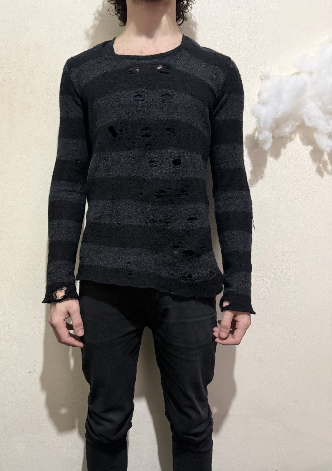 Maison MIHARA YASUHIRO Maison Mihara Yasuhiro distressed striped knit Size US XS / EU 42 / 0 - 6 Thumbnail