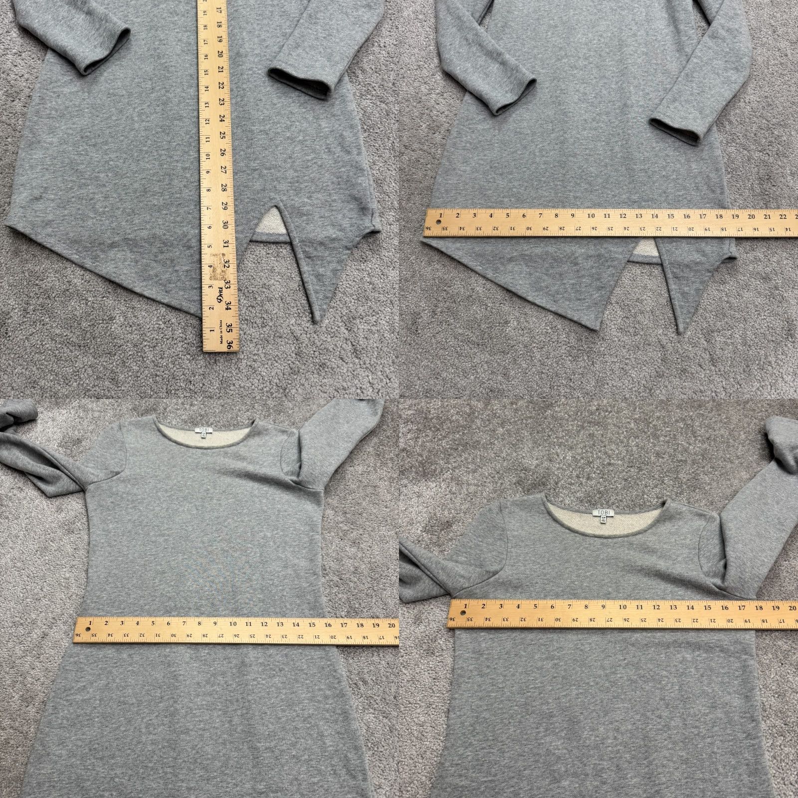 Vintage Tobi Sweater Dress Womens Small Petite Gray Crew Casual Size S / US 4 / IT 40 - 8 Thumbnail