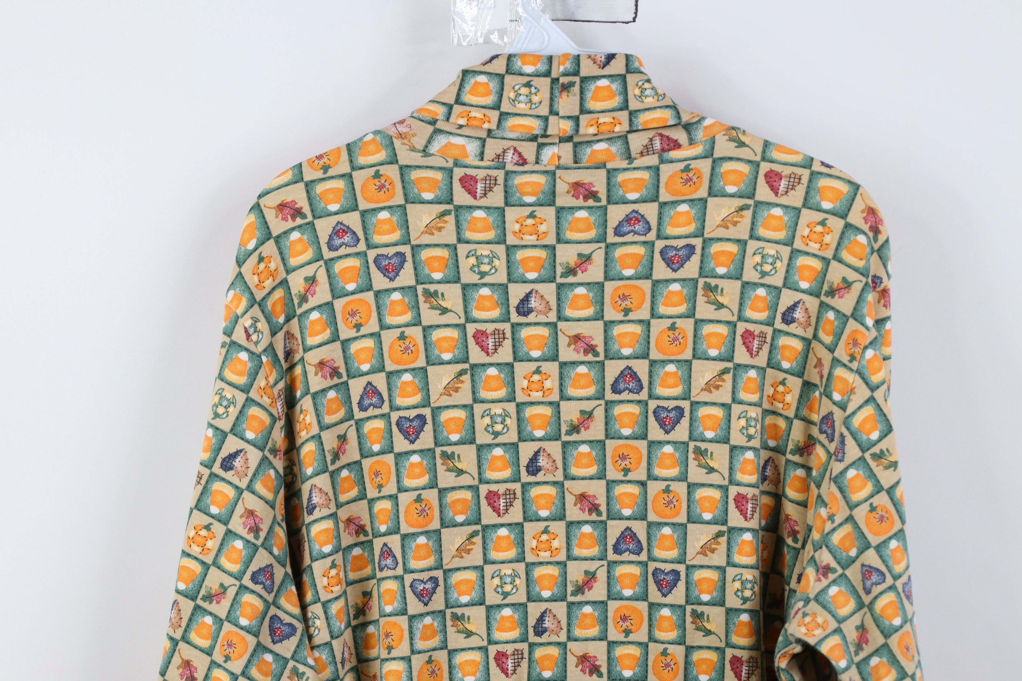 Vintage Vintage 90s Halloween Candy Corn Pumpkin Turtleneck T-Shirt Size L / US 10 / IT 46 - 8 Thumbnail