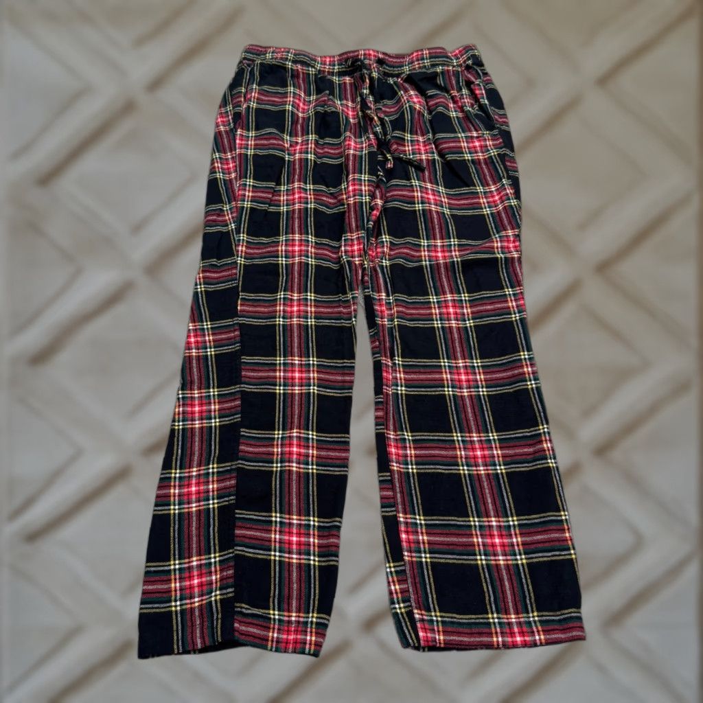 J.Crew VINTAGE J.Crew Tartan Flannel Pajama Pants Mens Medium Red Black Plaid Cotton Lounge Size US 31 - 1 Thumbnail