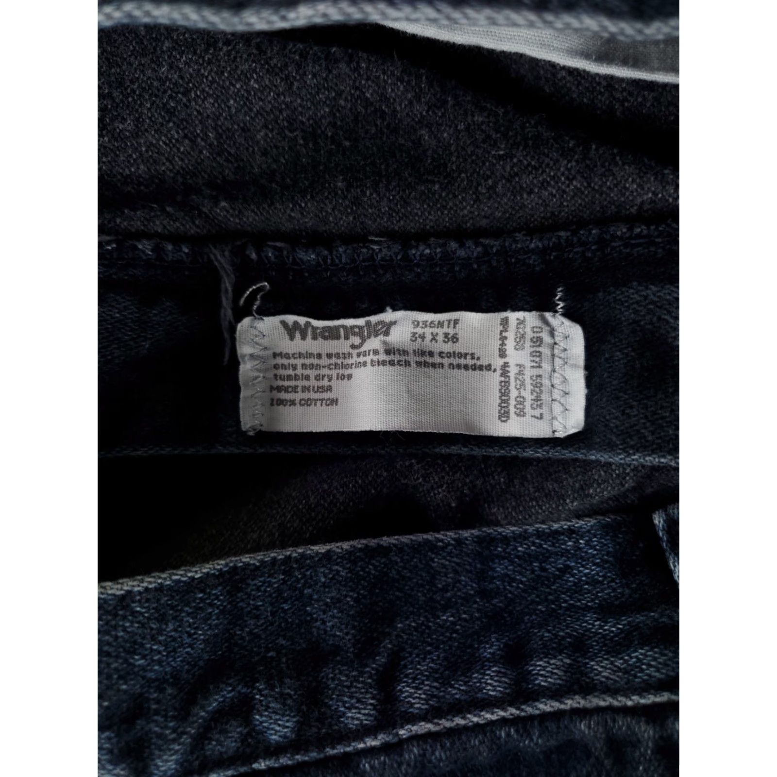 Wrangler VINTAGE Wrangler Jeans 90s 936NTF Dark Blue Made USA Mens 34x36 Jeans Regular Blue Mens Straight 34 36 Size US 34 / EU 50 - 4 Thumbnail
