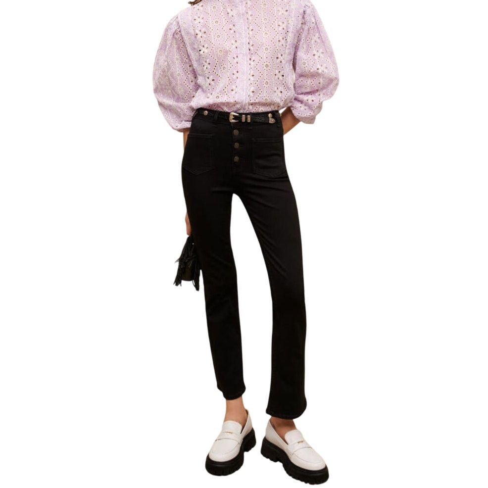 Maje MAJE Passion Double Pocket Black Jeans Cropped | Size 28 Size 28" / US 6 / IT 42 - 6 Thumbnail