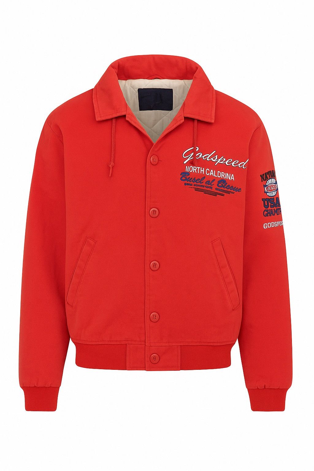 Godspeed Vintage Godspeed North Carolina Red Hooded Jacket Size US L / EU 52-54 / 3 - 1 Thumbnail