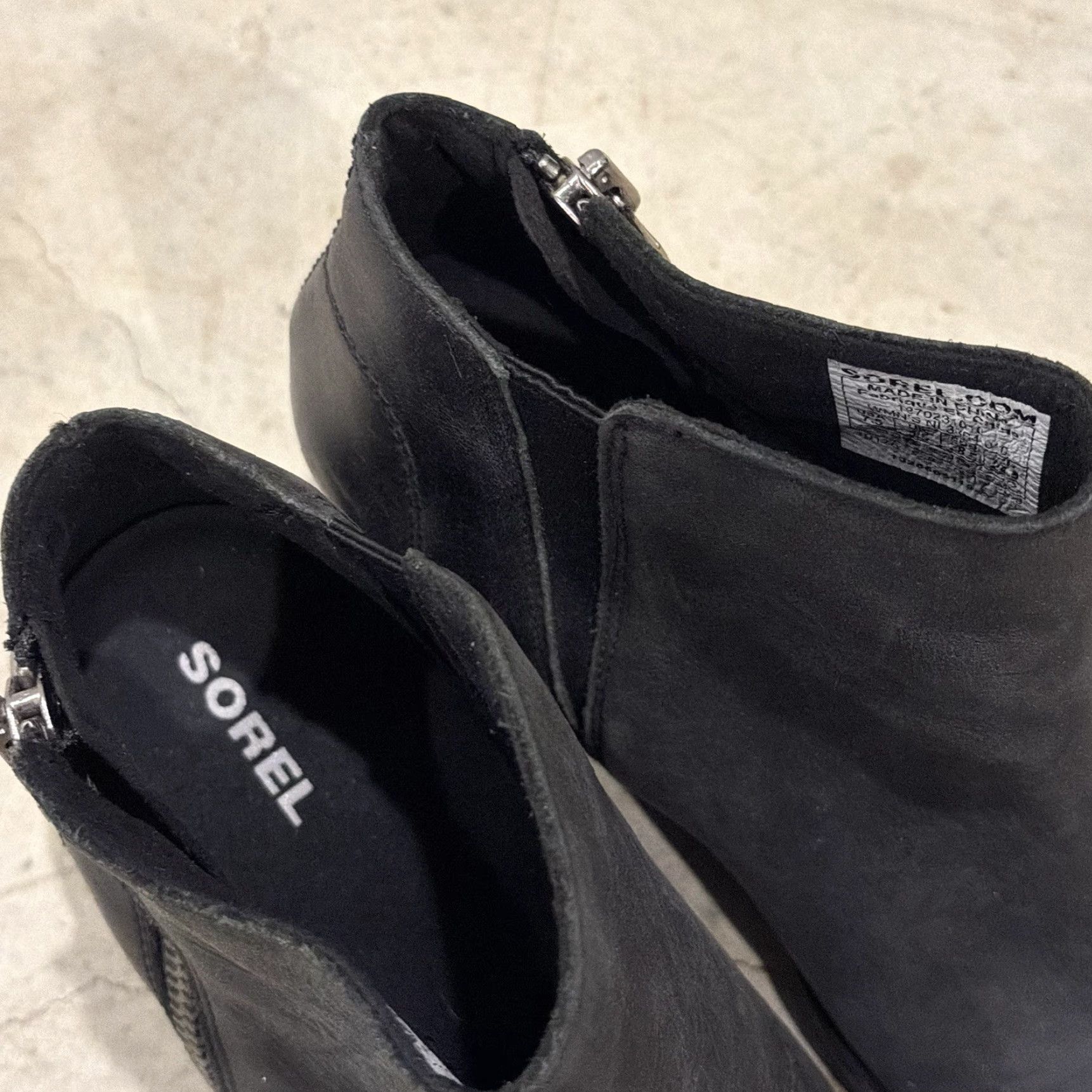 SOREL VINTAGE Sorel Bootie Chelsea Black Leather Joan of Arctic Wedge II NL3364-010 Size 7.5 Womens Boots Size US 8 / IT 38 - 3 Thumbnail