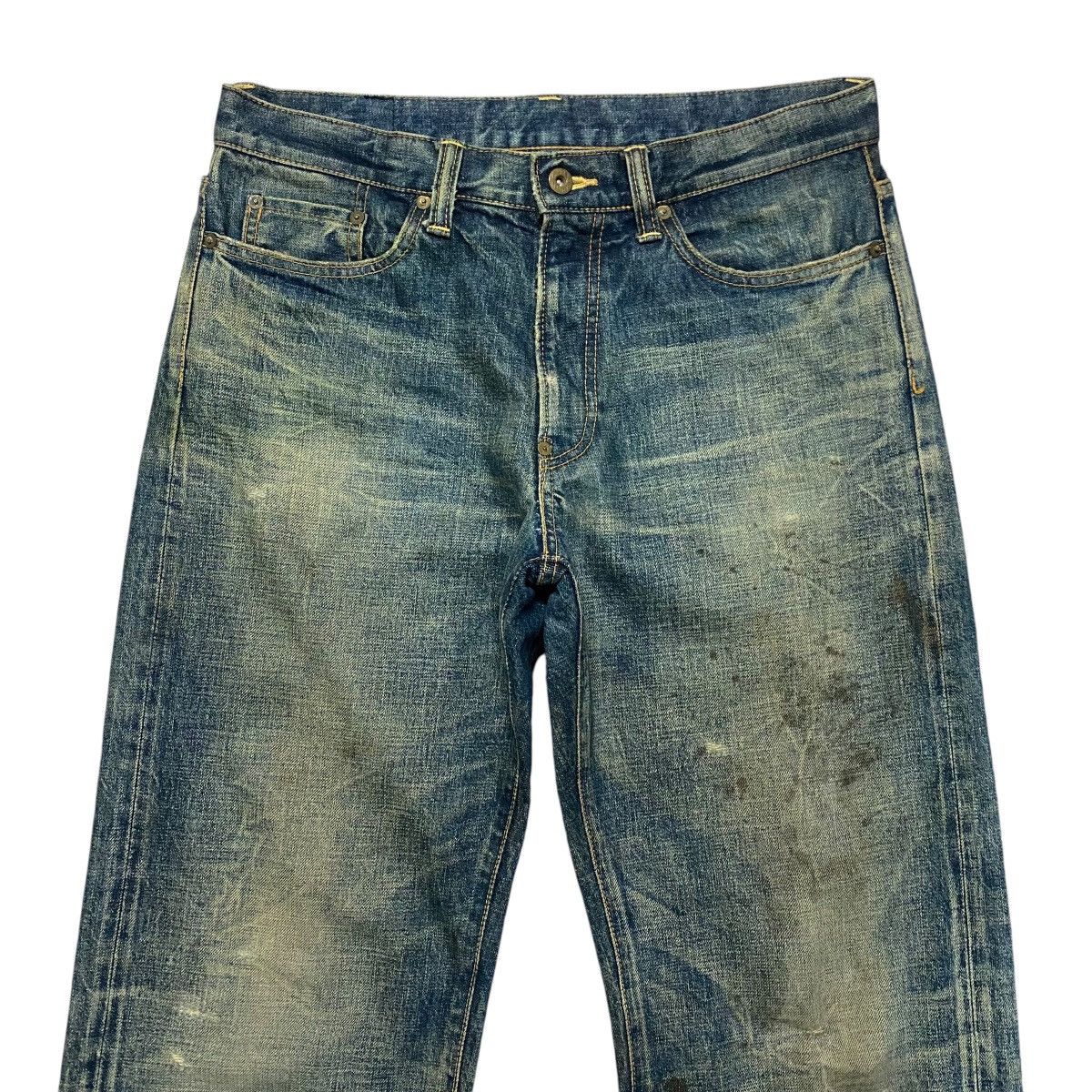 Freewheelers CALEE SUPPLY Denim Selvedge Jeans Dirty Blue Repaired Size US 32 / EU 48 - 3 Thumbnail