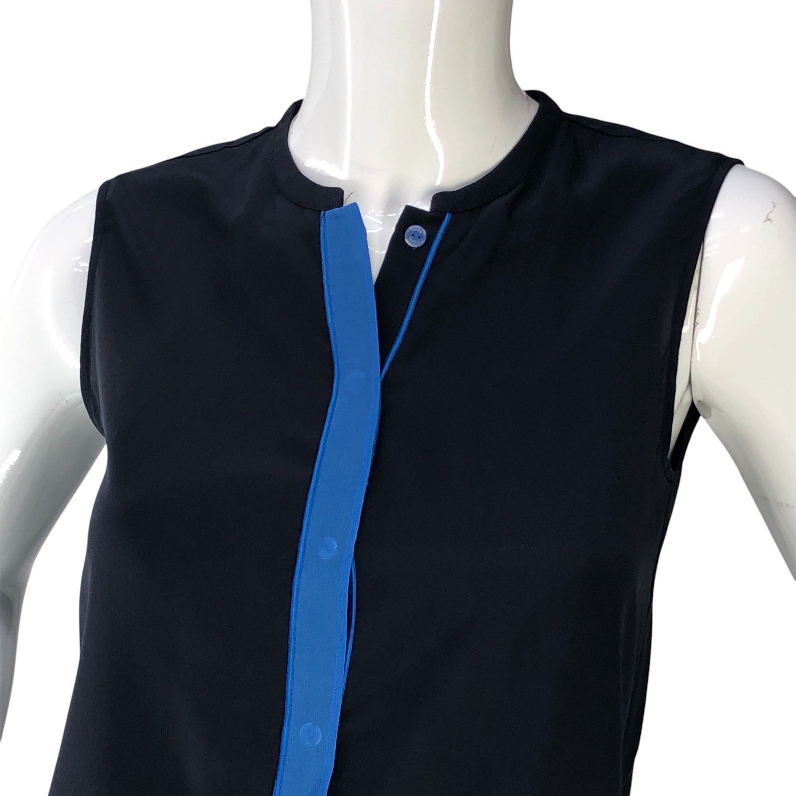 Vince Vince Size XS Tunic Top Blouse Silk Blue Two Tone Sleeveless Size XS / US 0-2 / IT 36-38 - 2 Thumbnail