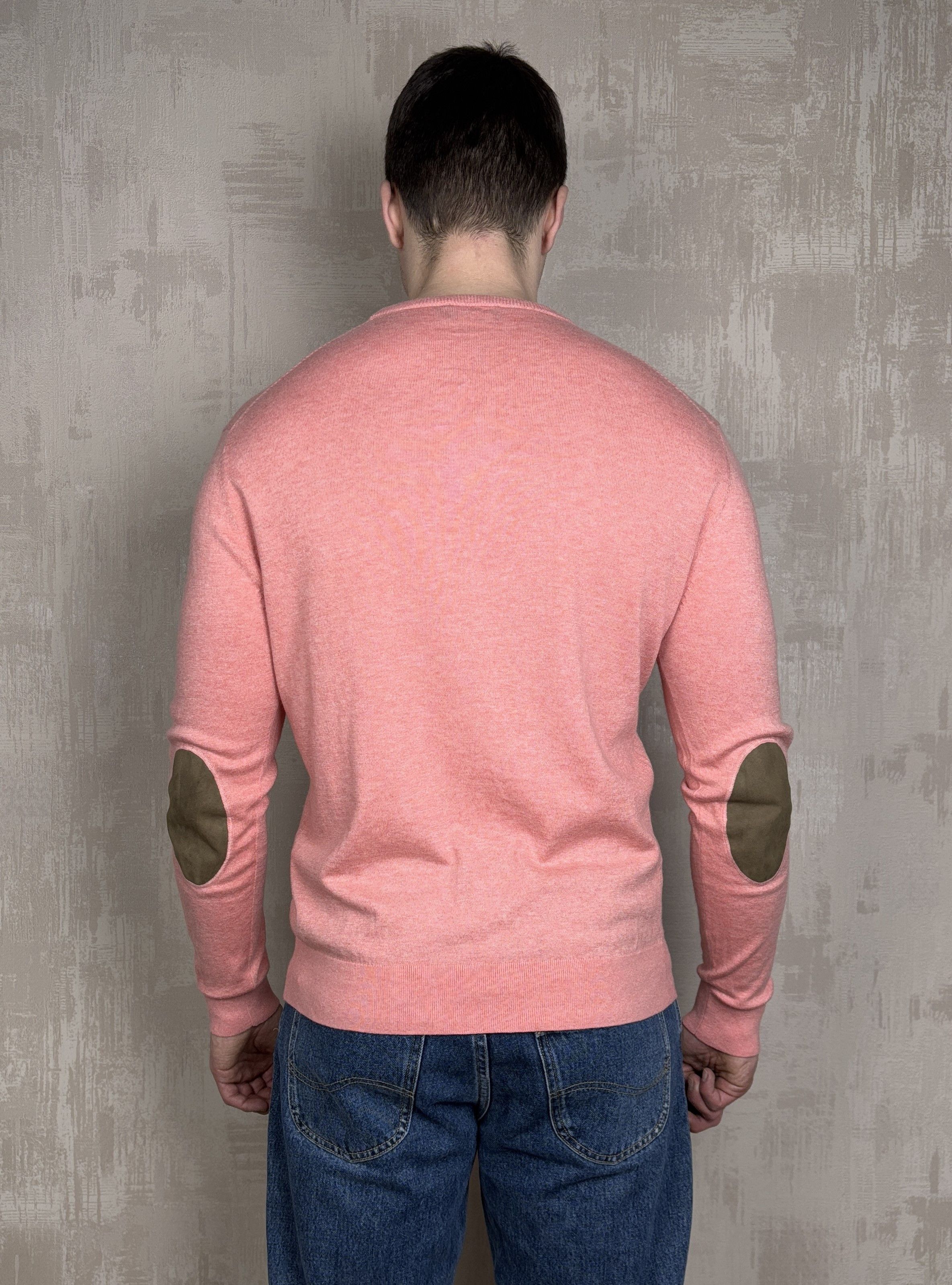 Hackett Hackett London Cotton Cashmere Crew Sweater Elbow Pads Coral Size US L / EU 52-54 / 3 - 12 Thumbnail