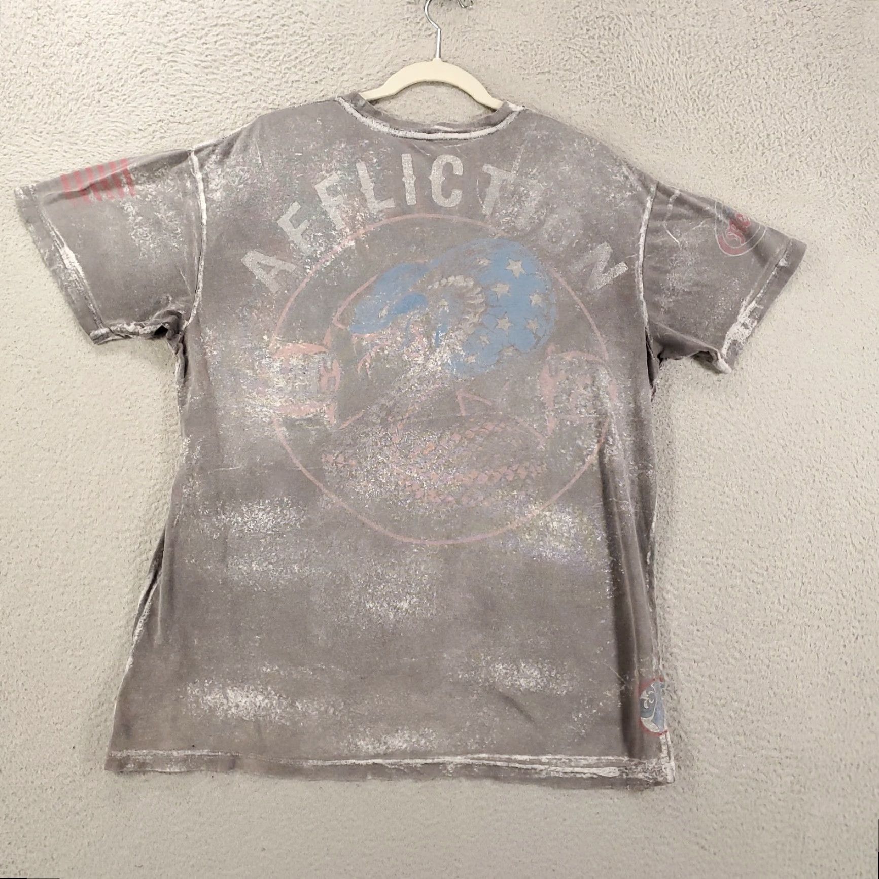 Affliction VINTAGE Affliction Logo Graphic T-Shirt Men's XL Gray Burnout Snake Cobra Distressed Crew Neck Short Sleeveâ¯ Size US XL / EU 56 / 4 - 8 Thumbnail