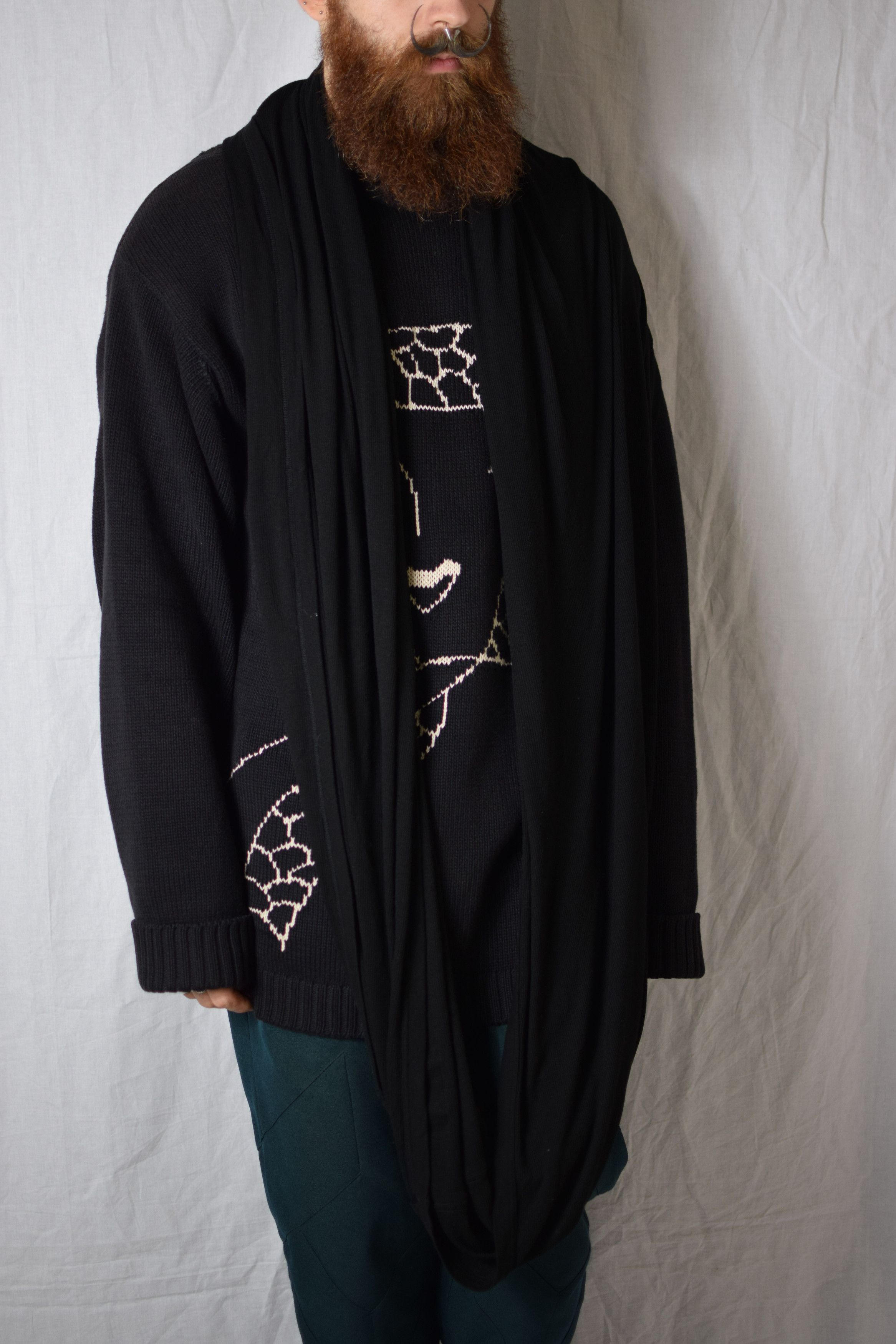 image of Julius Loop Scarf in Black, Men's