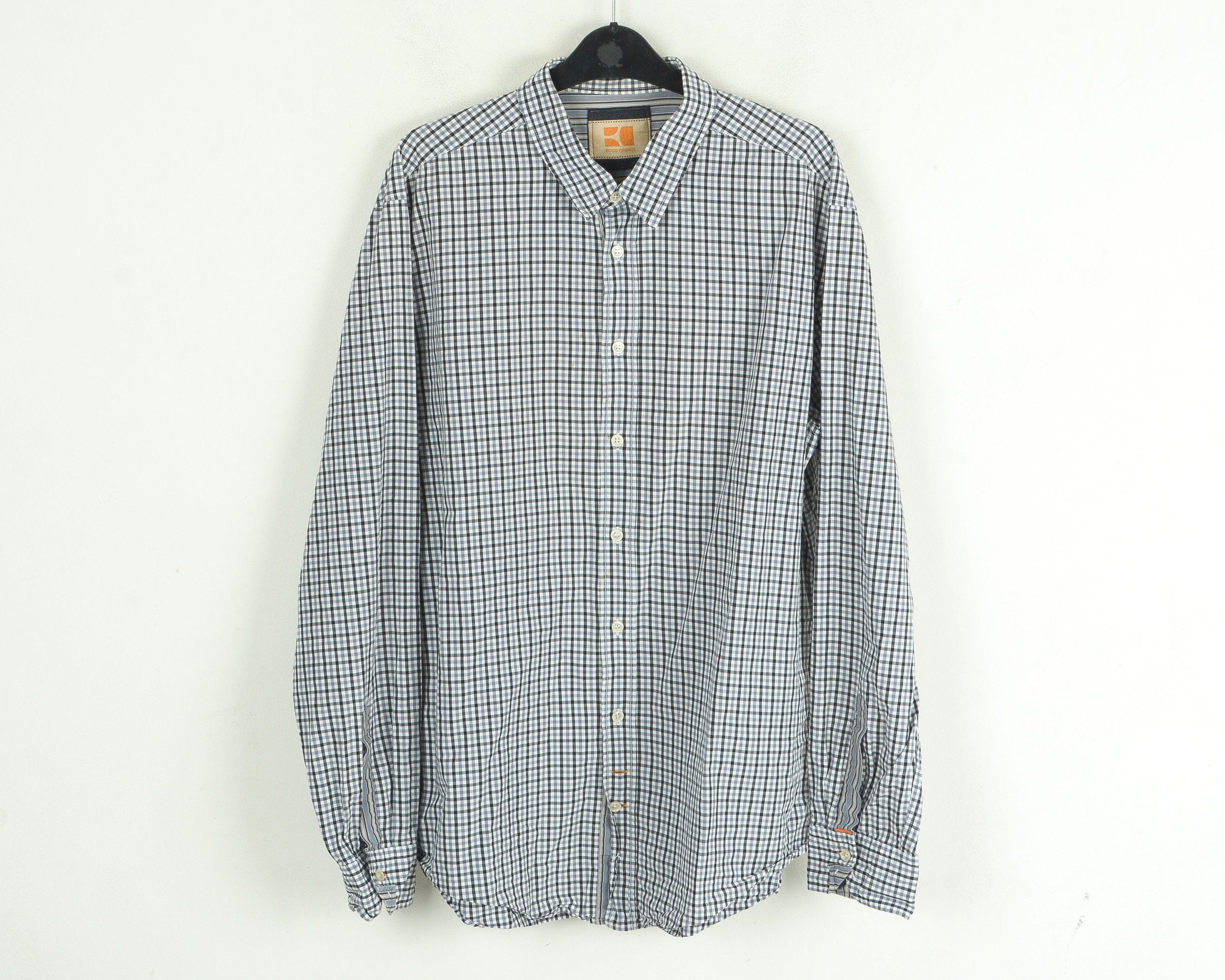Hugo Boss Orange Label 2XL Shirt Long Sleeve Check Plaid Tartan Cotton Size US XXL / EU 58 / 5 - 1 Thumbnail