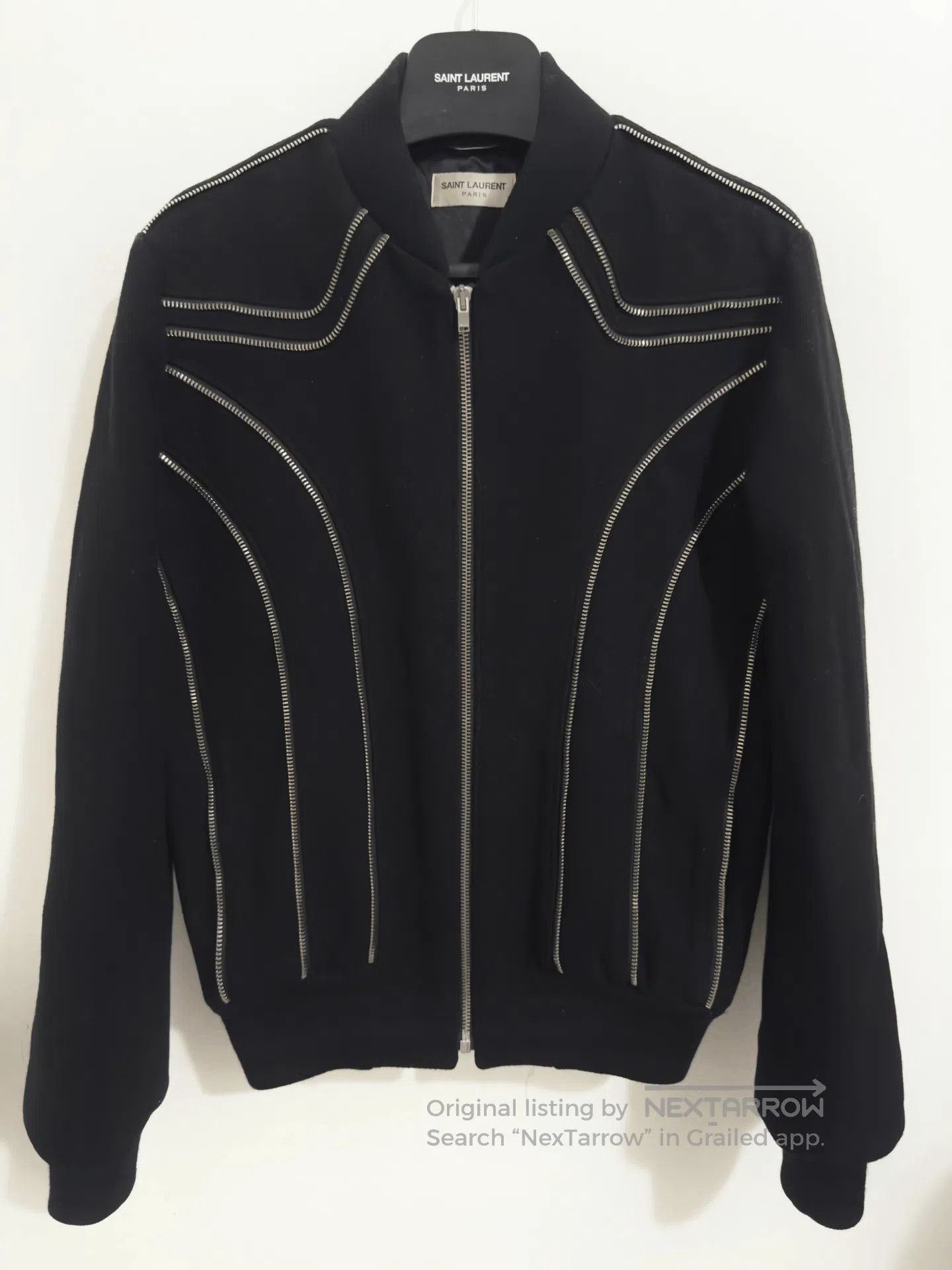 Saint Laurent Paris Saint Laurent Multi-Zipper Wool Baseball Jacket. Size US S / EU 44-46 / 1 - 1 Thumbnail