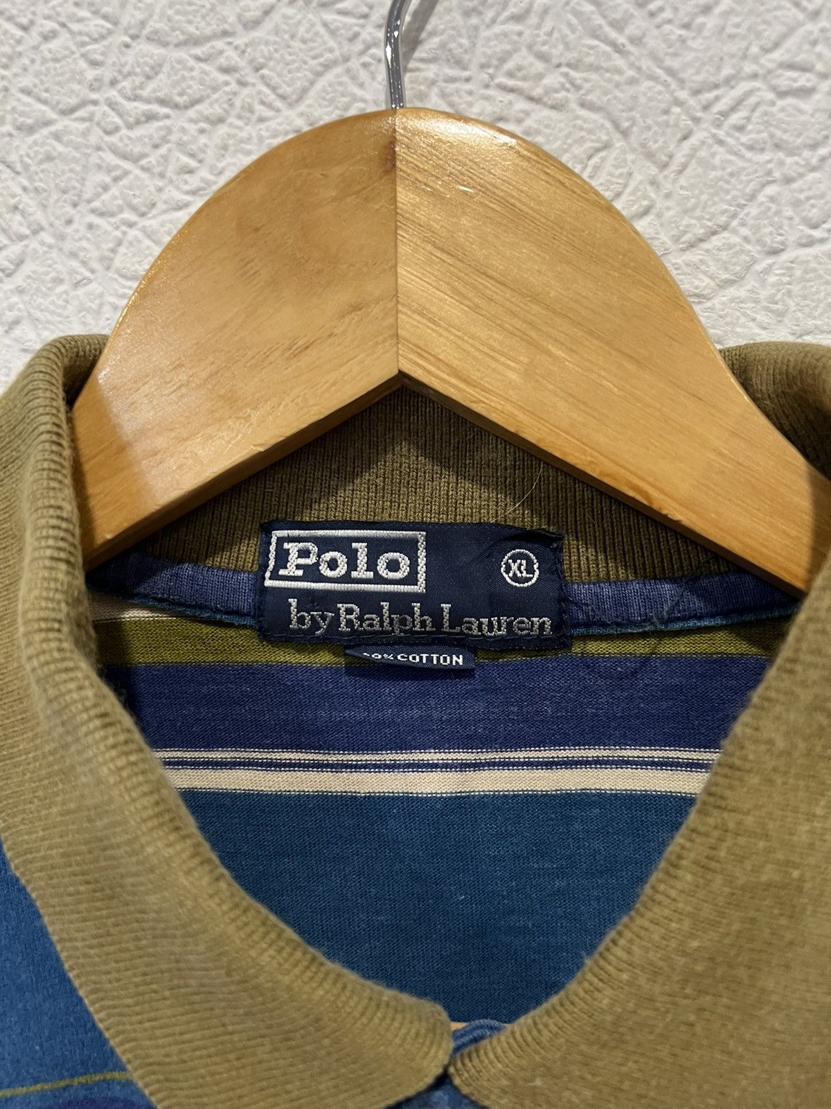Polo Ralph Lauren Vintage Polo Ralph Lauren Blue T Shirt Polo Striped Size US XL / EU 56 / 4 - 3 Thumbnail