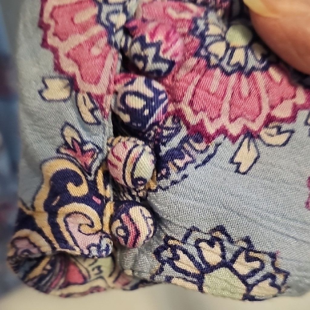Other Roaman's Blue and Pink Paisley Blouse Size 4XL / US 24-26 - 6 Thumbnail