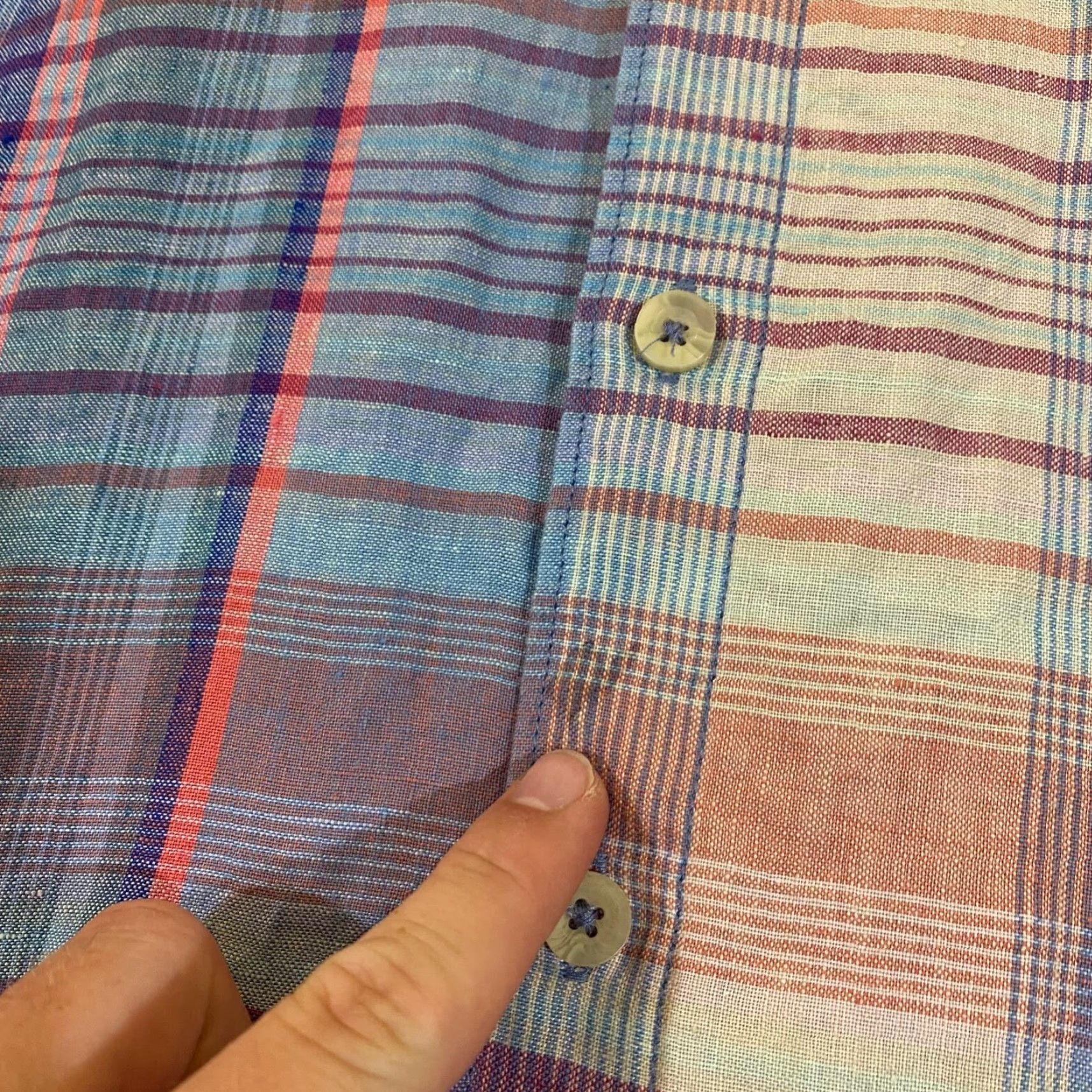 Tommy Bahama Tommy Bahama Shirt Mens XL Blue Multicolor Plaid Button Up Hawaiian Linen Long Size US XL / EU 56 / 4 - 5 Thumbnail