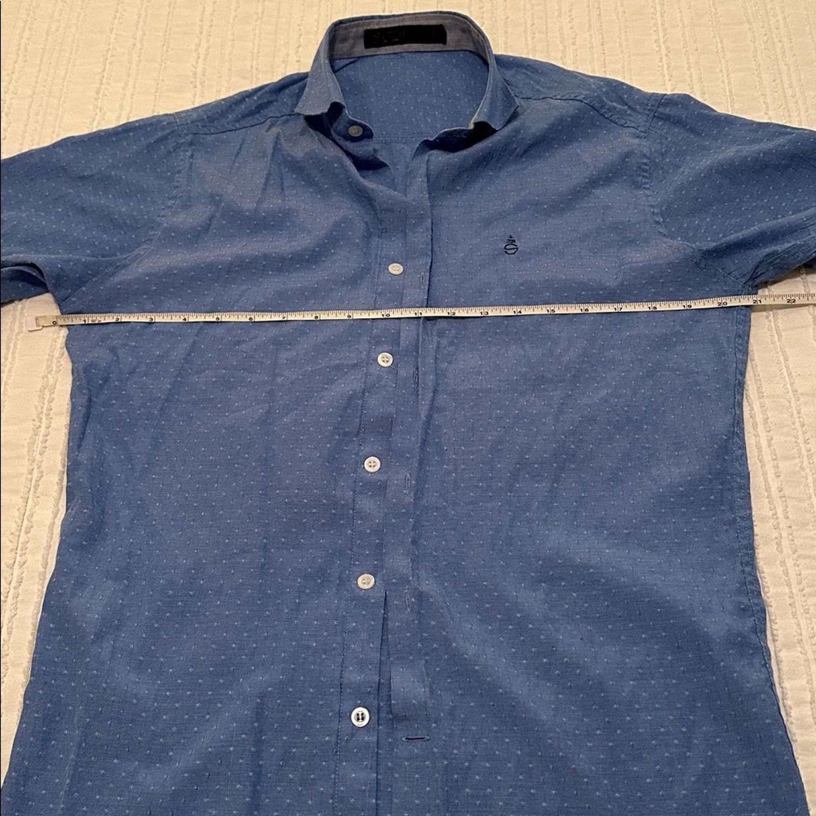SKECHERS Sketch Small Men's Short Sleeve Swiss Dot Silk Shirt $175 Size US S / EU 44-46 / 1 - 5 Thumbnail
