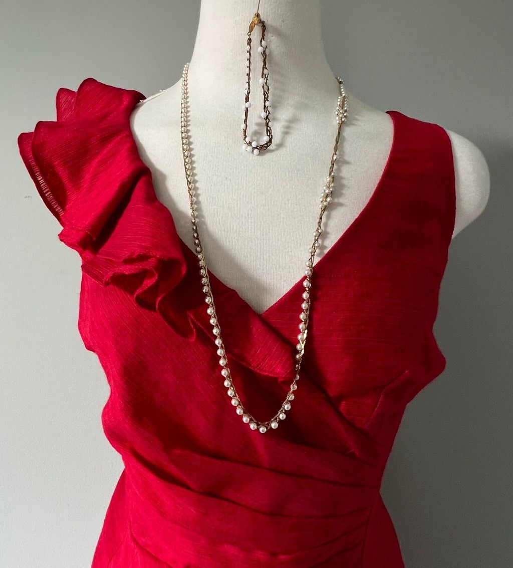 Vintage 1930s Vintage Gold & Pearl Necklace & Bracelet Set by Napier Size ONE SIZE - 1 Thumbnail