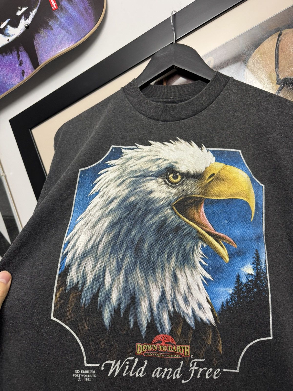 Harley Davidson *RARE* Vintage 1991 3D Emblem Eagle Print Washed T-Shirt Size US XL / EU 56 / 4 - 2 Thumbnail