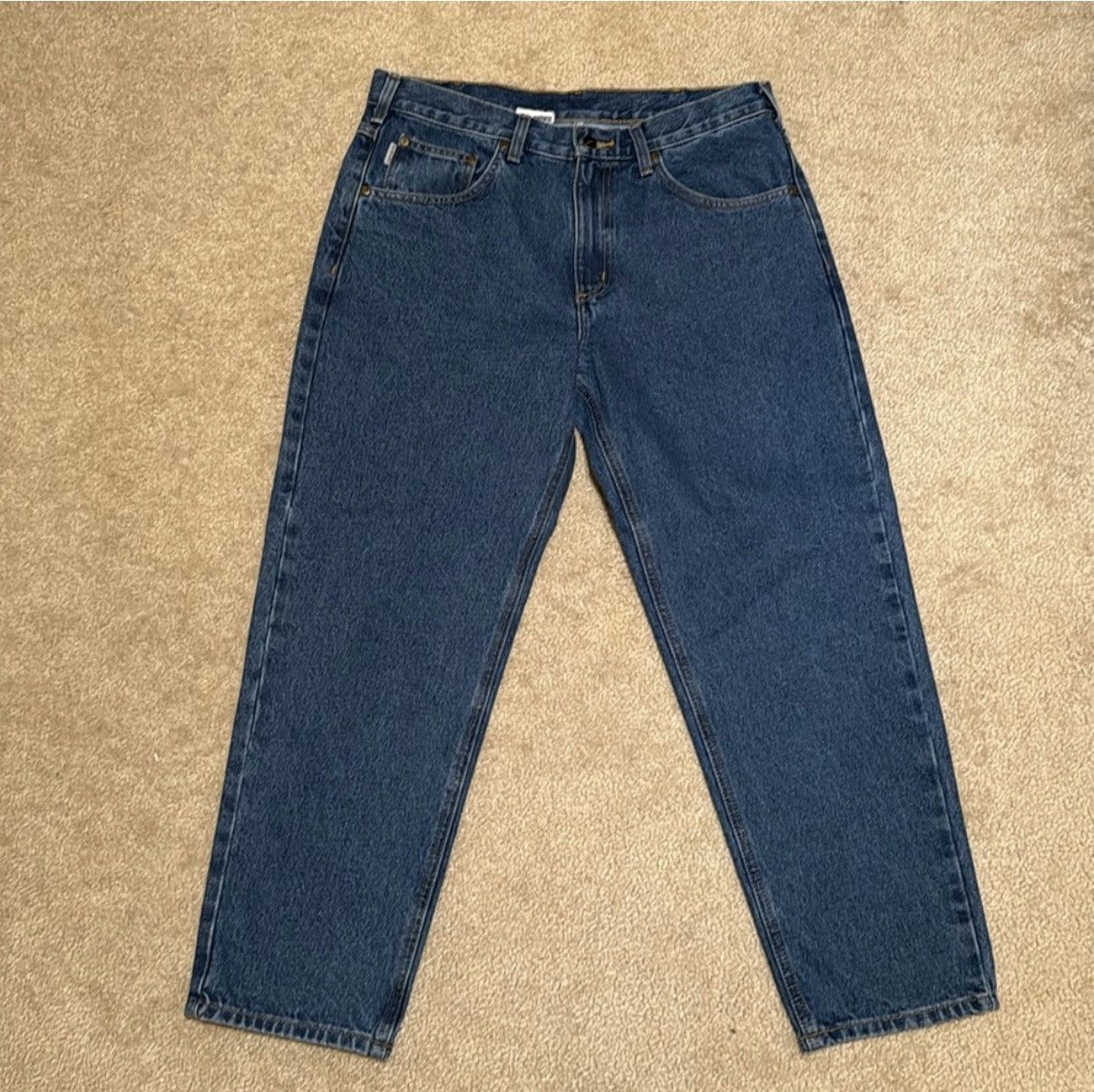 Carhartt Carhartt Men's Blue Relaxed Fit Jeans Size 35W 28L Size US 35 - 1 Thumbnail