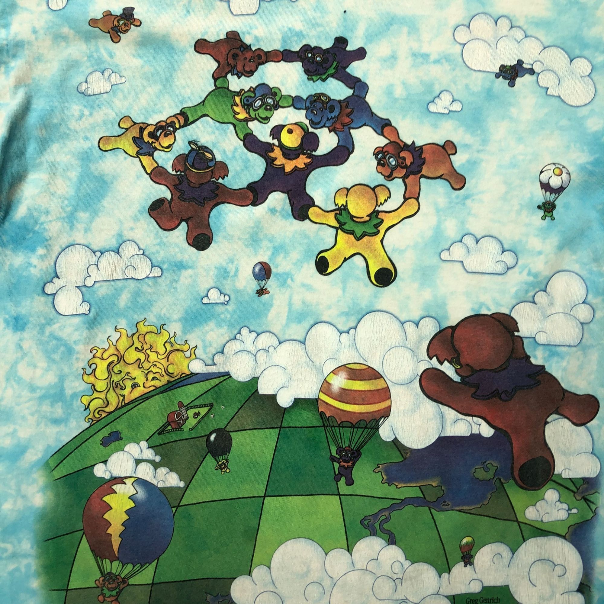Liquid Blue Liquid Blue Grateful Dead Parachute Bears Greg Genrich Tie D Size US L / EU 52-54 / 3 - 4 Thumbnail