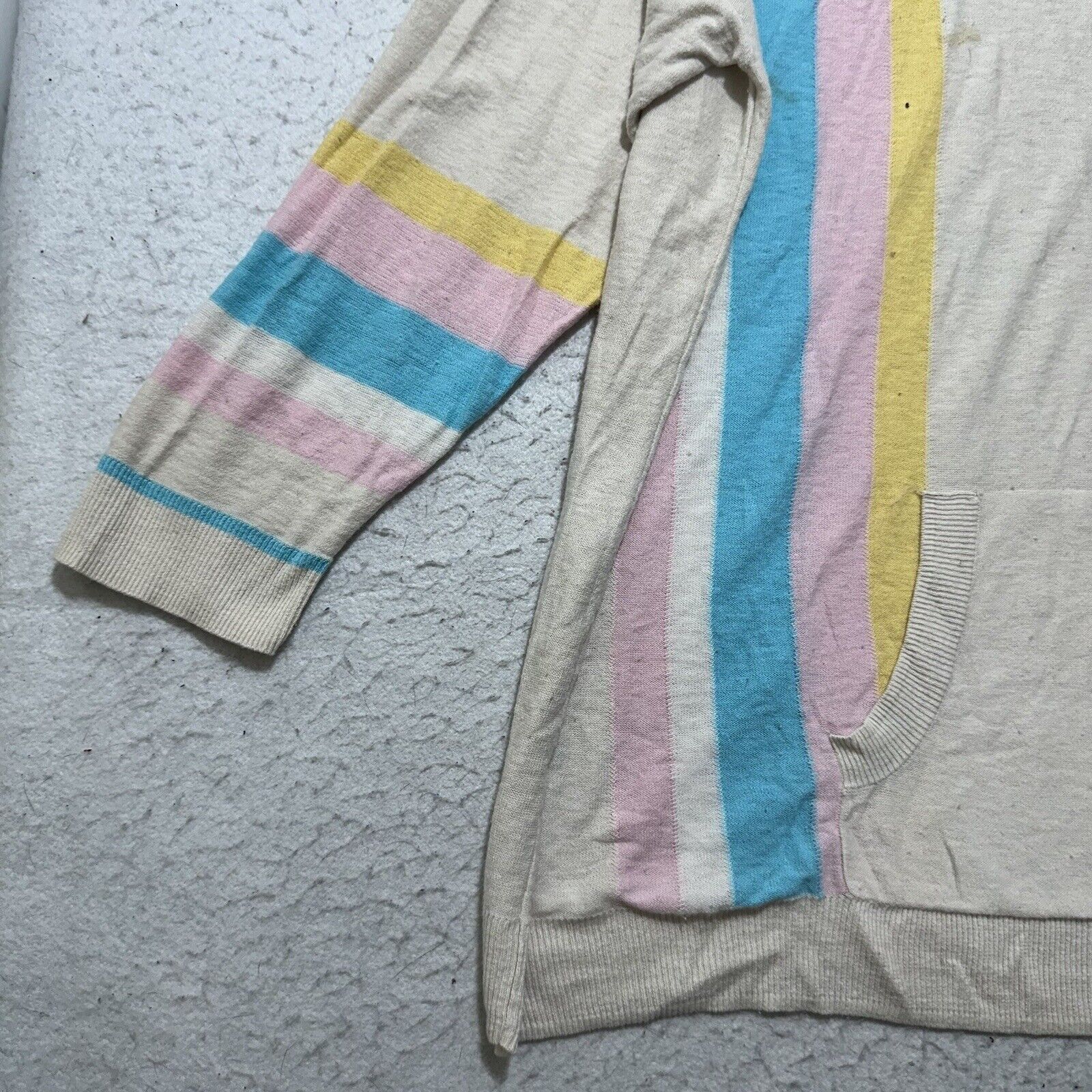 Other Torrid 3X Lightweight Sweater Hooded Pullover Beige Striped Size 3XL / US 20-22 - 7 Thumbnail