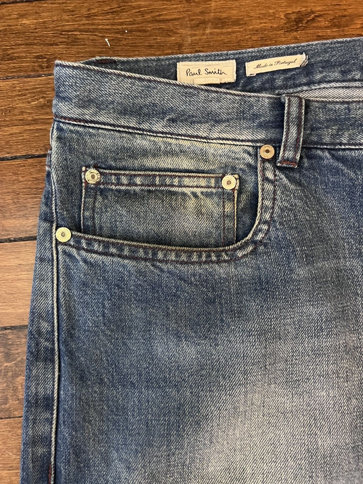 Paul Smith Mainline faded cropped cuffed jeans, selvedge denim, size 36 Size US 36 / EU 52 - 5 Thumbnail