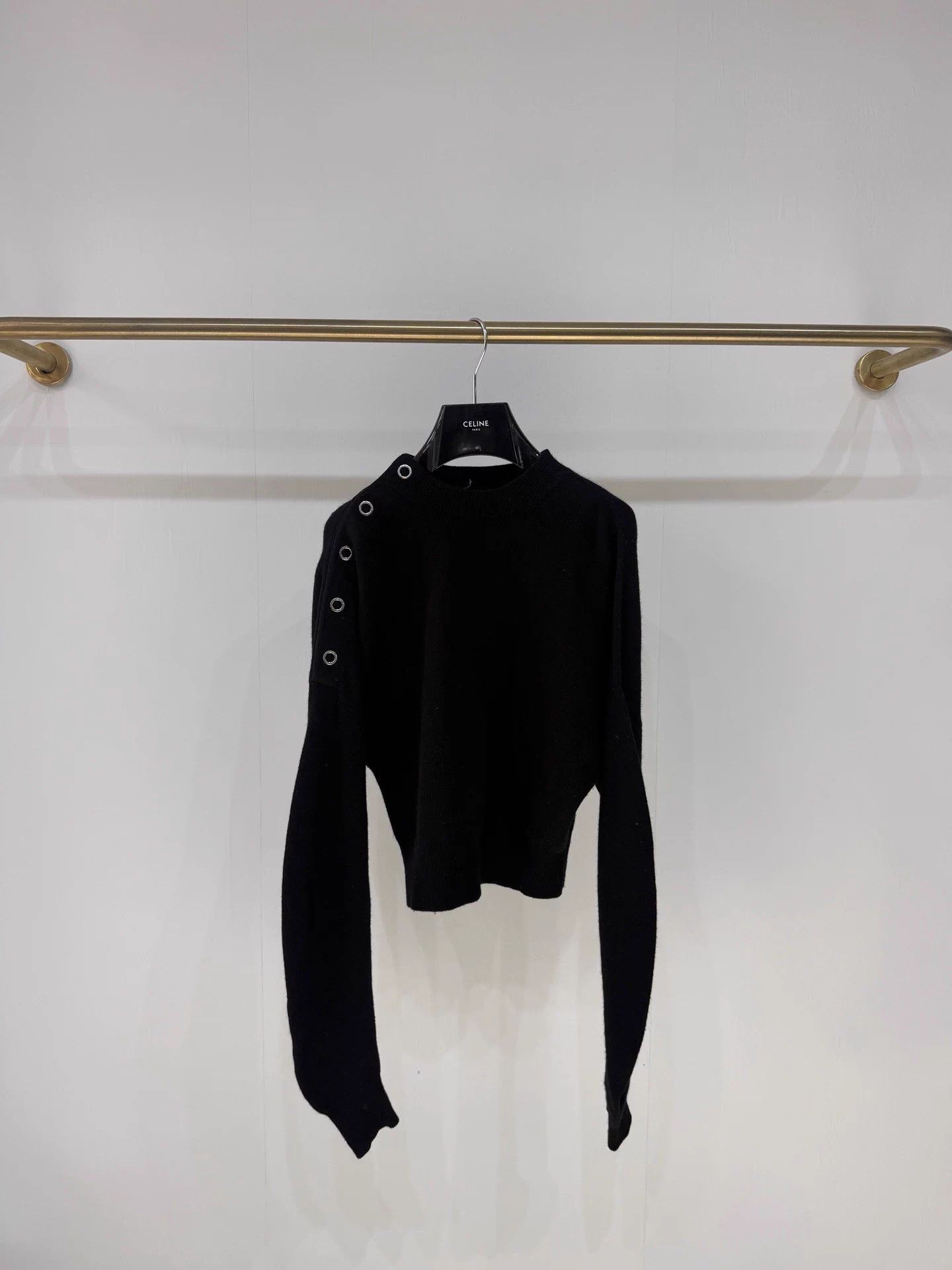 Celine Old Celine Cashmere Diagonal Button Knit Sweater S Size S / US 4 / IT 40 - 1 Thumbnail