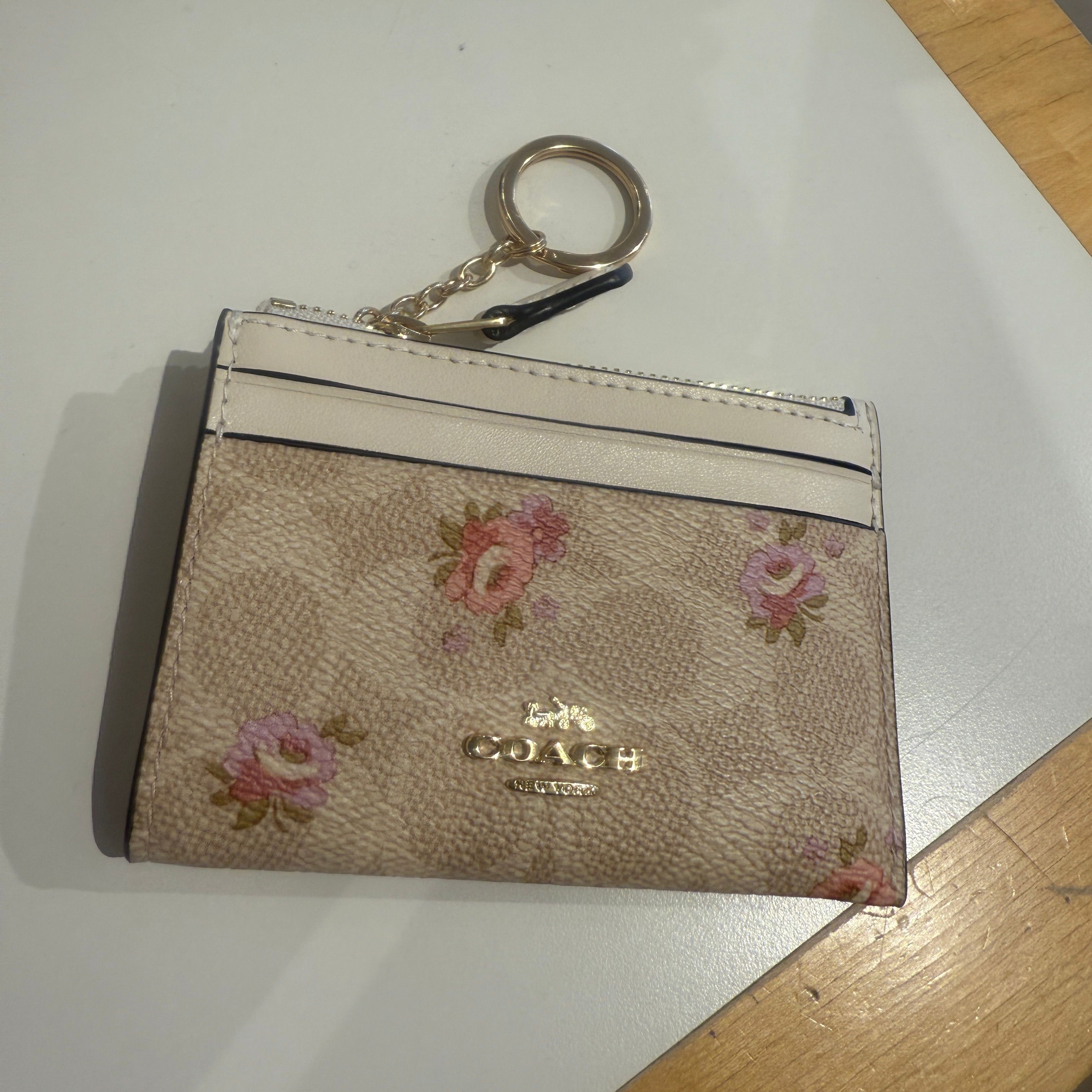 coach Mini Skinny Id Case With Floral Print car16