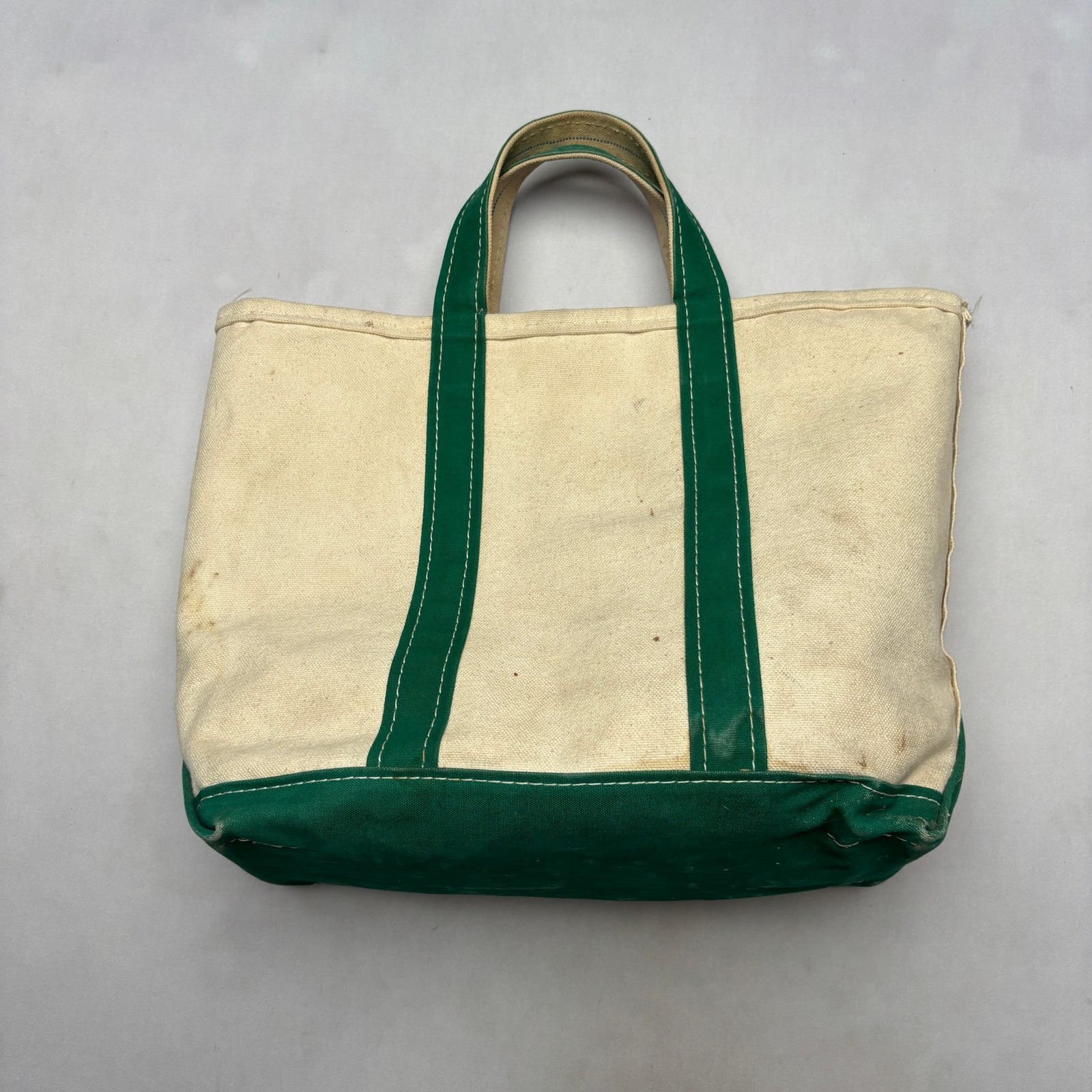 L.L. Bean Vintage 80s L.L. Bean Tote Bag Canvas Small 15.5x11 Green Size ONE SIZE - 2 Thumbnail