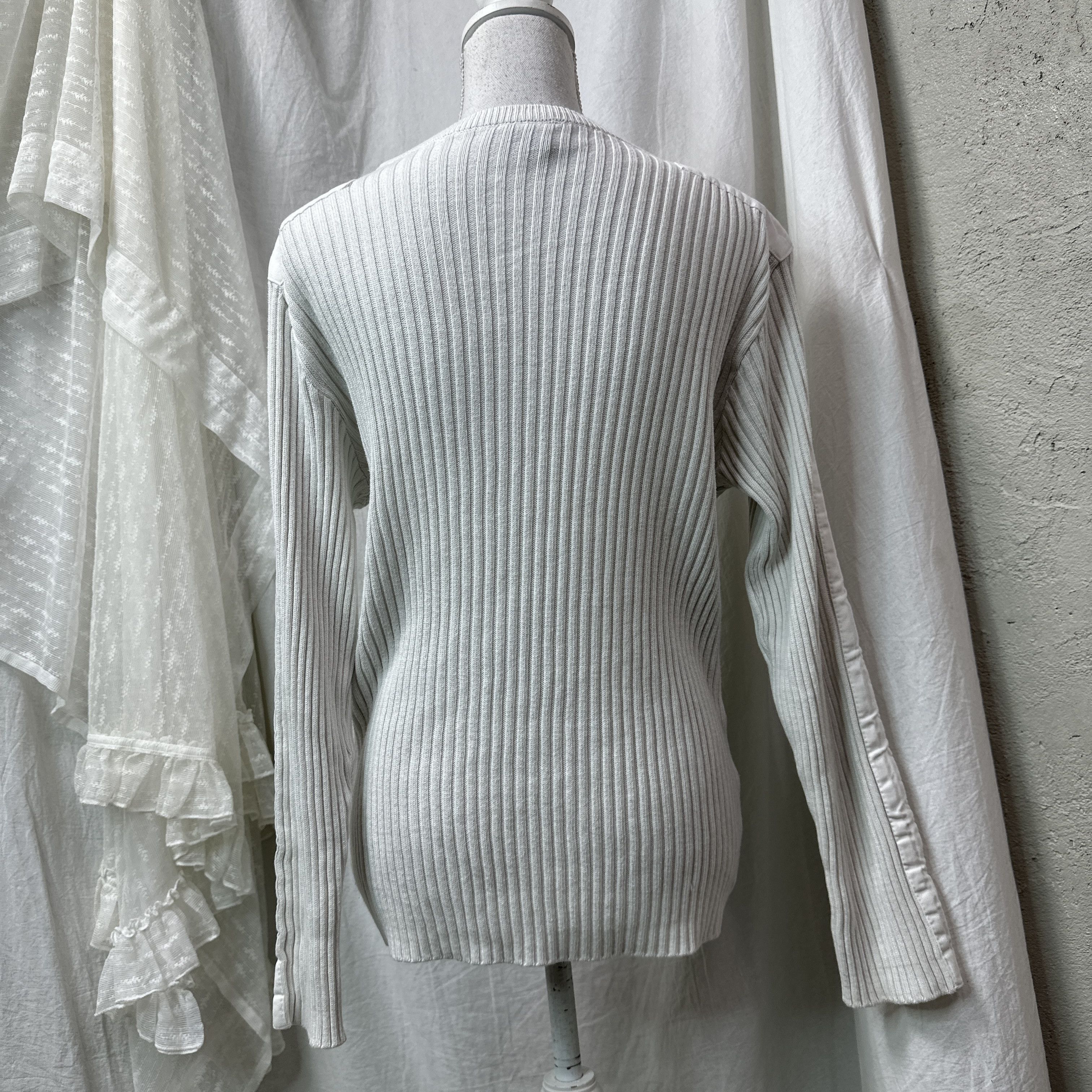 Vintage Vintage Ribbed Fitted Printed Longsleeve Sweater 00s Size US M / EU 48-50 / 2 - 6 Thumbnail