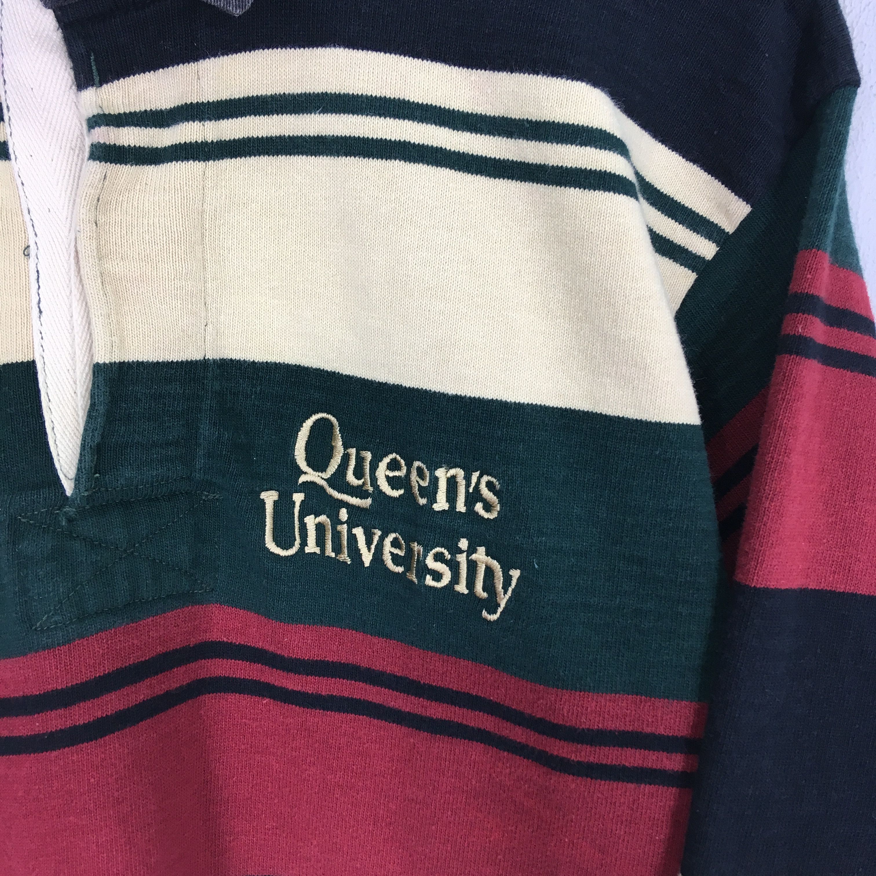 Barbarian Vintage Barbarian Polo Rugby Queens University Striped Size US M / EU 48-50 / 2 - 4 Thumbnail