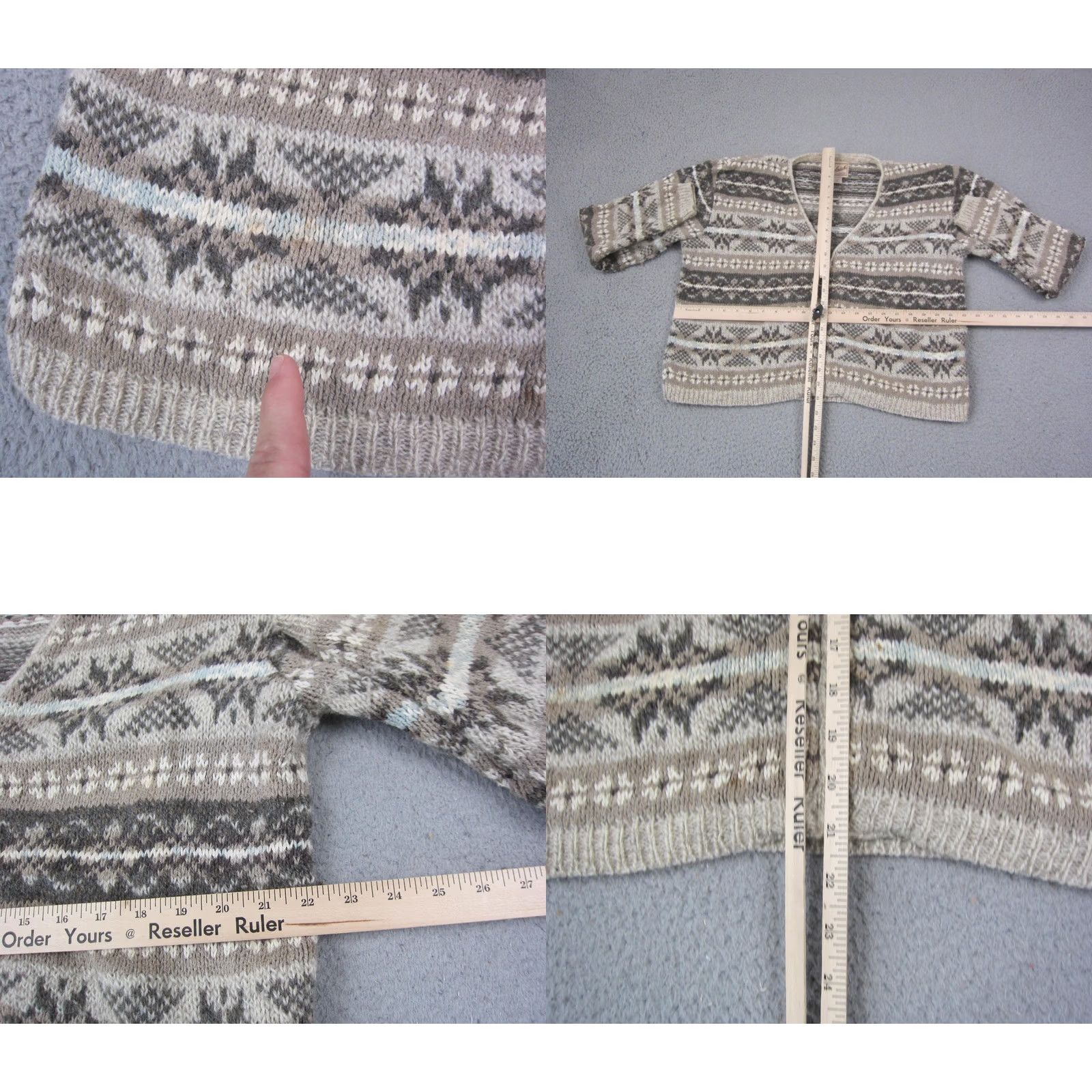 Vintage VINTAGE Woolrich Sweater Cardigan Womens M Beige Fair Isle Full Zip 90s Cozy Woolrich Womens Size M Beige Cardigan Sweater Ladies Mens? Size M / US 6-8 / IT 42-44 - 8 Thumbnail