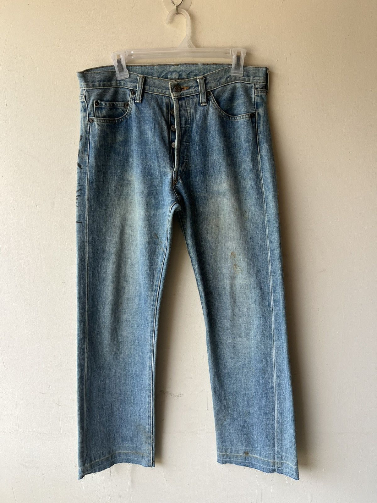 Shellac Vintage 90s Ozone Rocks Japan Fade Aging Stains Jeans Size US 32 / EU 48 - 15 Thumbnail