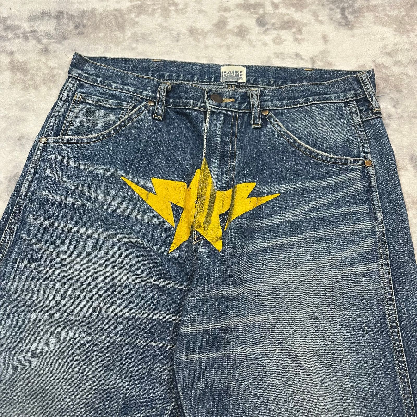 Bape × Nigo Authentic Bape 2000’s Baggy Crotch Star Jeans 30 Size US 30 / EU 46 - 2 Thumbnail