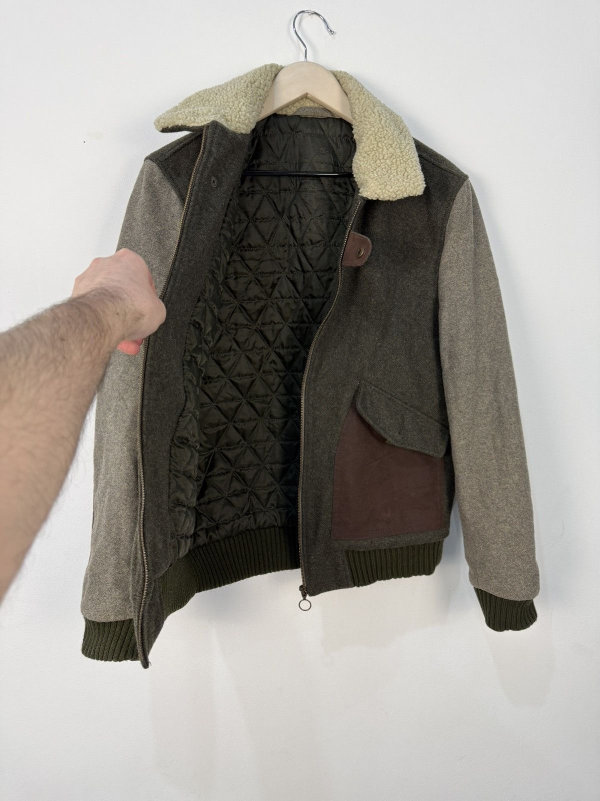 Aviator Nation Vintage Wool Aviator Bomber Jacket Sherpa Military Style Size US M / EU 48-50 / 2 - 5 Thumbnail