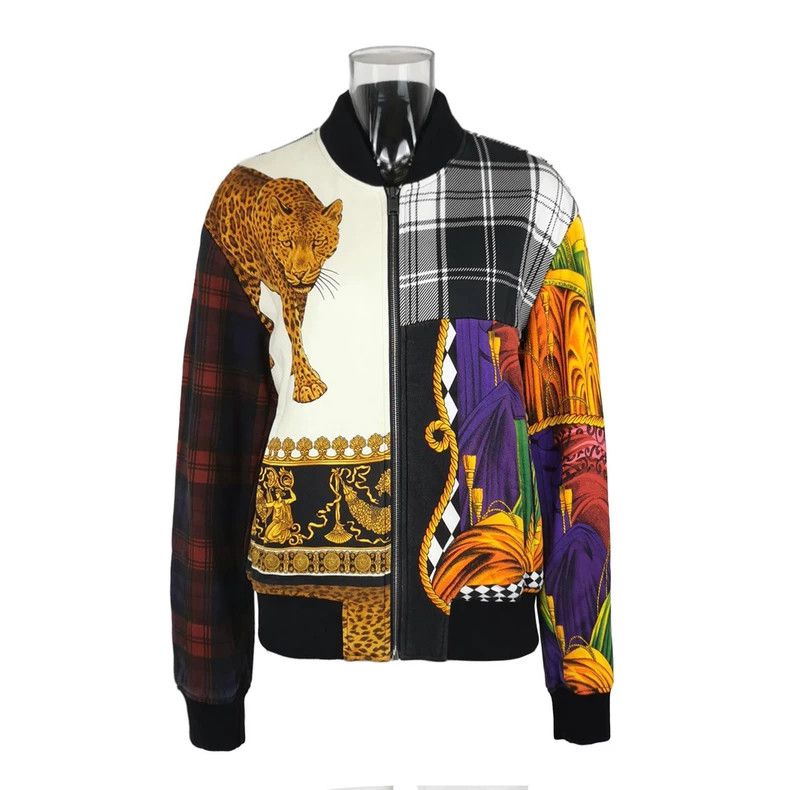 Versace Versace Leopard print patchwork jacket black and white pla Size US S / EU 44-46 / 1 - 1 Thumbnail