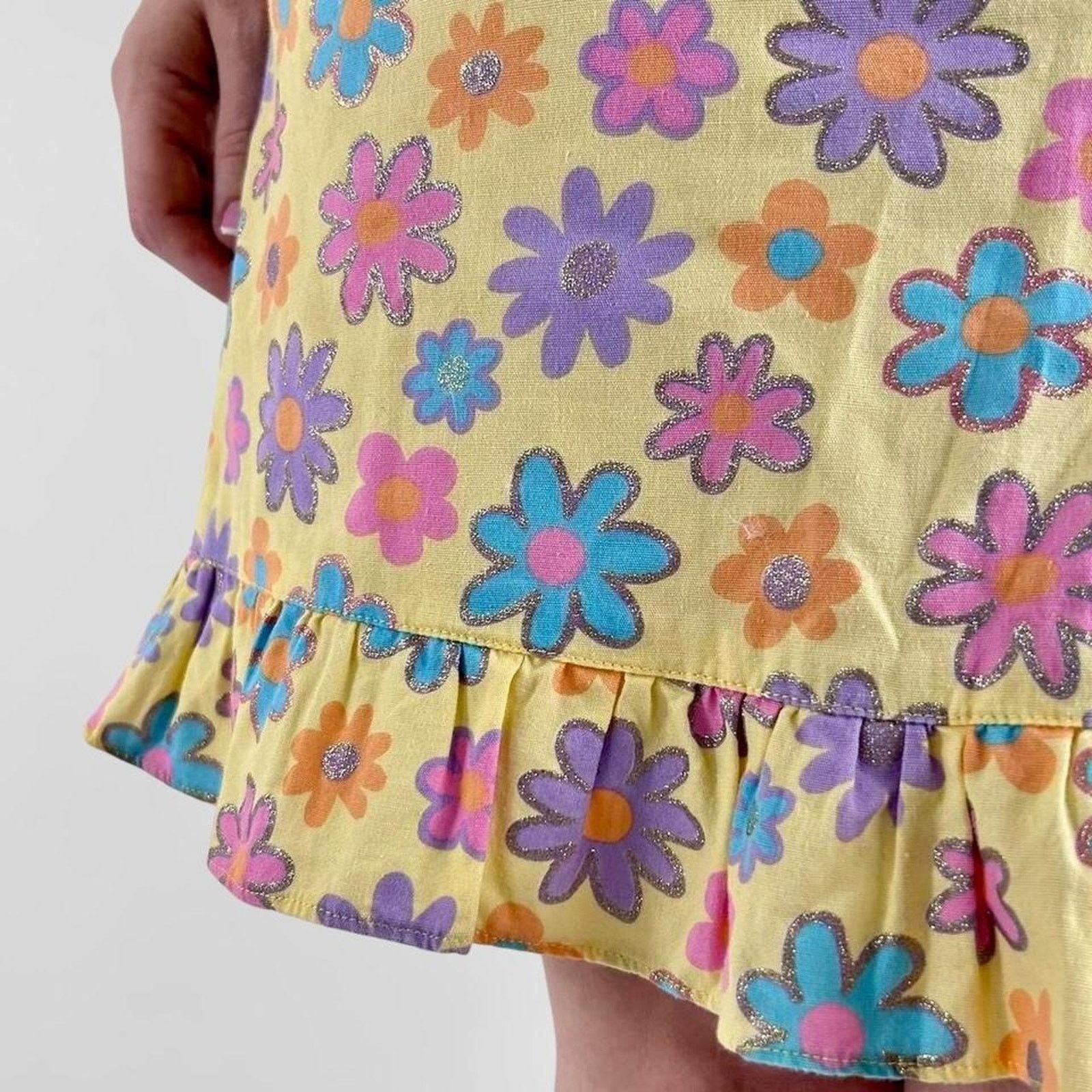 Other y2k yellow pink floral midi skirt Size 28" / US 6 / IT 42 - 3 Thumbnail