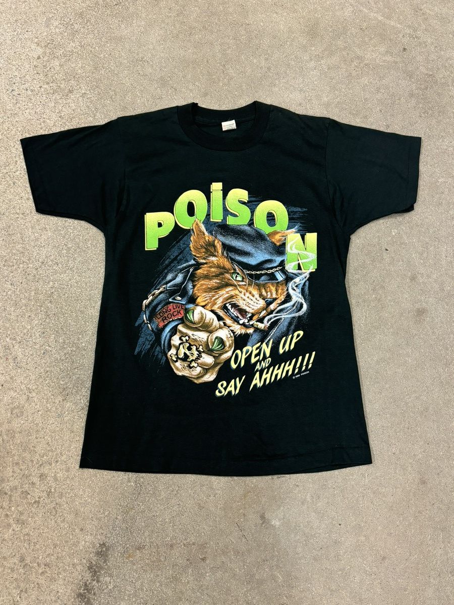 Vintage VINTAGE 80s POISON TSHIRT Size US M / EU 48-50 / 2 - 1 Thumbnail