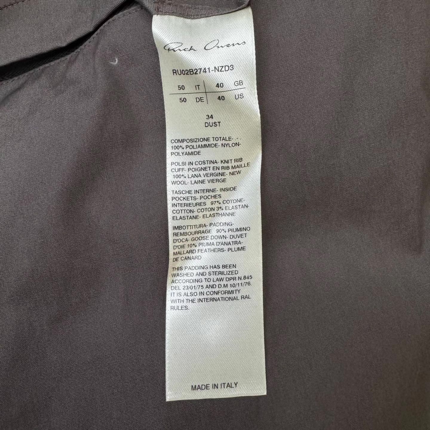 Rick Owens RICK OWENS Chocolate Brown Down Jacket Q10 Size US L / EU 52-54 / 3 - 4 Thumbnail