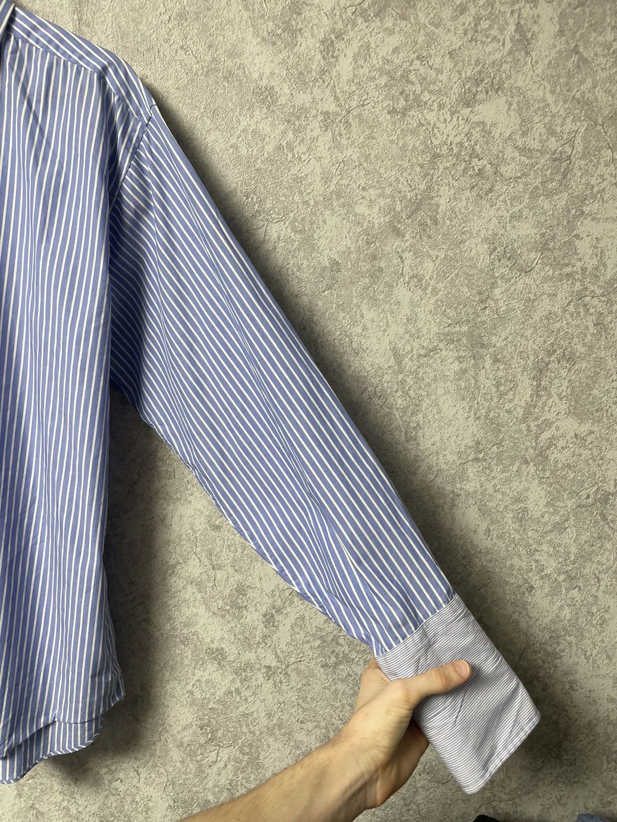 Balmain Vintage Balmain Business Stripe Shirt w/ French Cuffs 16½/42 Size US XL / EU 56 / 4 - 10 Thumbnail