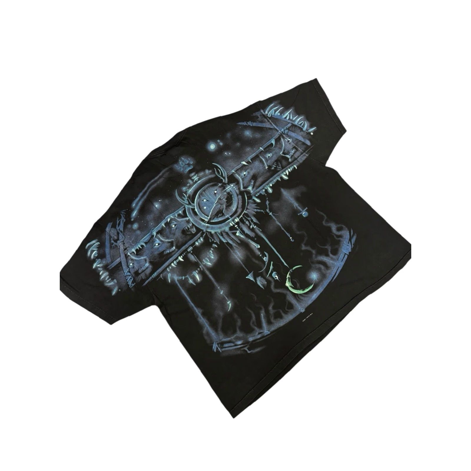 Liquid Blue VINTAGE Liquid Blue ALL OVER PRINT T SHIRT 3XL CYBER WOLF GALAXY DREAMCATCHER UNISEX Short Sleeve Black Cotton Graphic Tee Mens Size US XXL / EU 58 / 5 - 6 Thumbnail